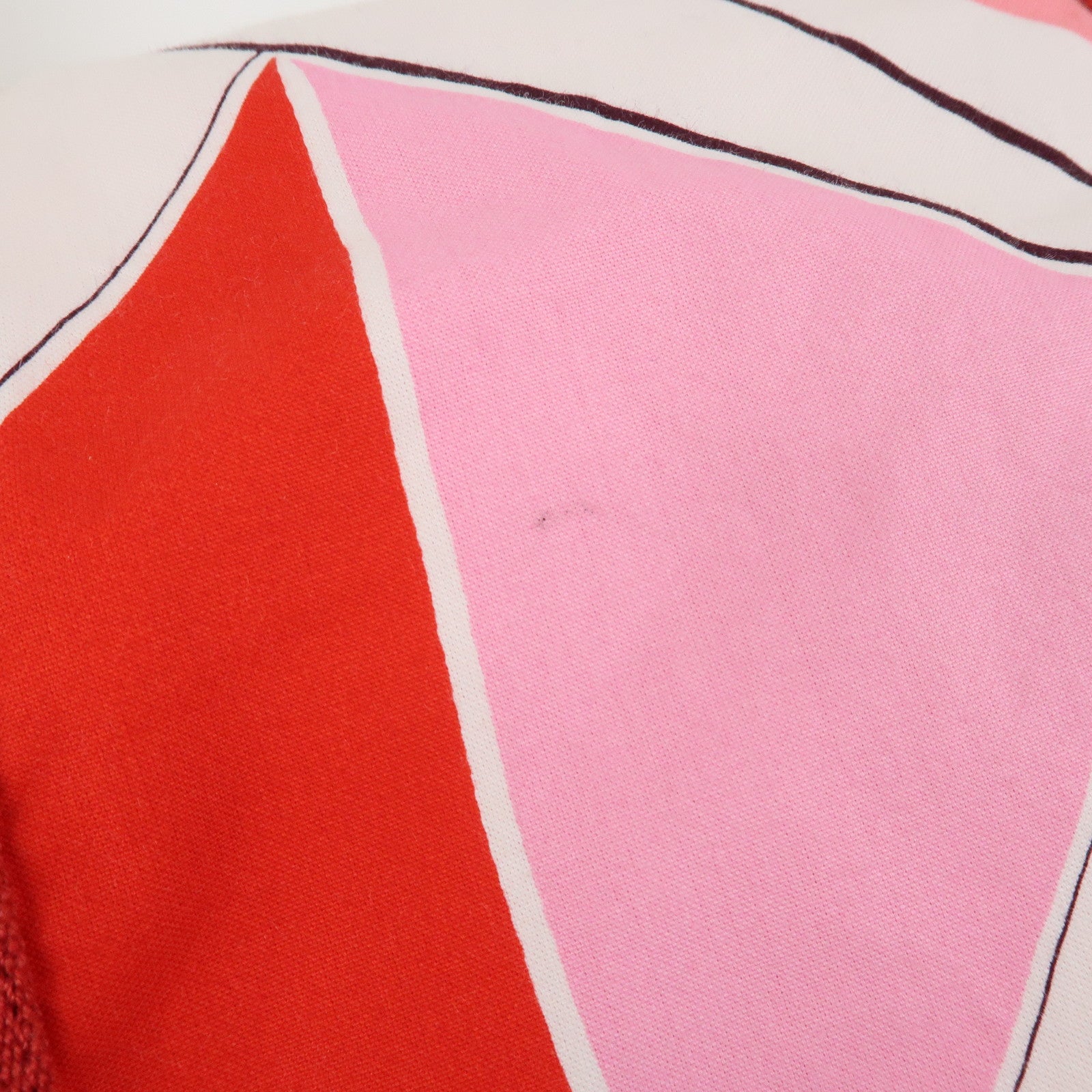 HERMES Cotton Beach Bag Cabas Drapeaux au vent Pink Used