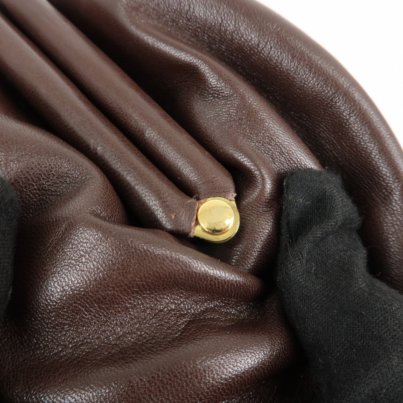 LOEWE Anagram Leather Clasp Shoulder Bag Hand Bag Brown Used