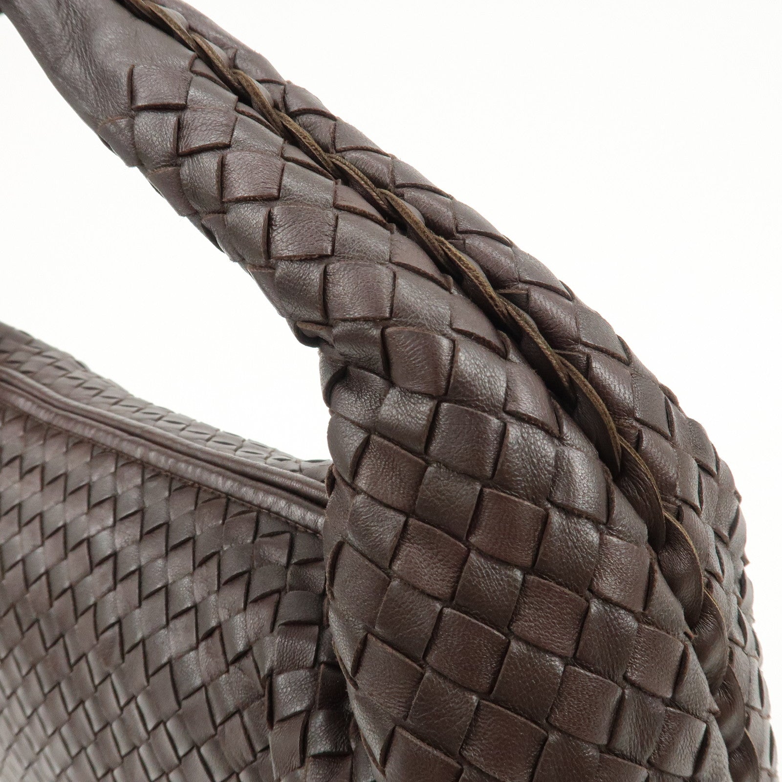 BOTTEGA VENETA Hobo Intrecciato Leather Shoulder Bag Brown 115654 Used
