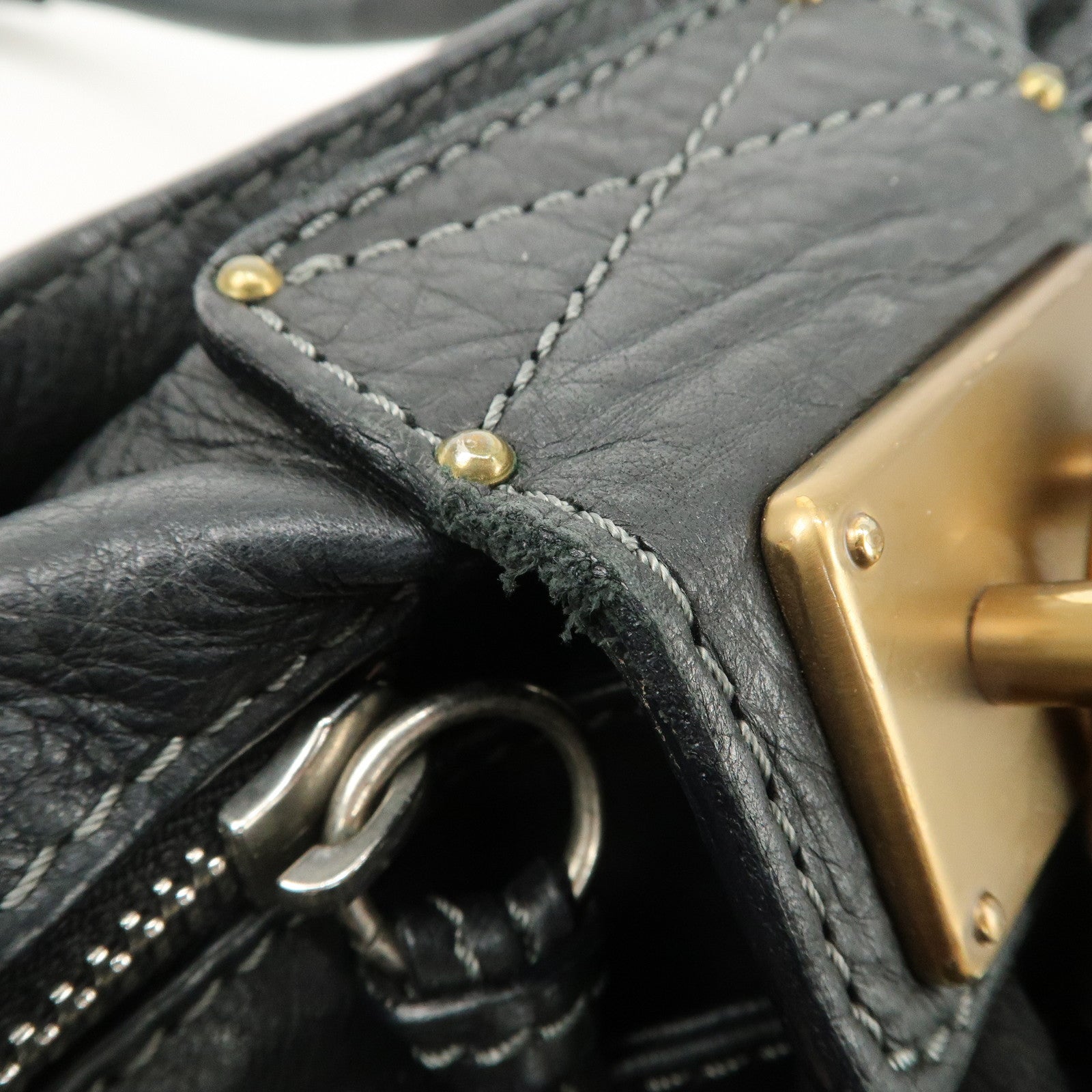 Chloe Paddington Leather Shoulder Bag Hand Bag Black Used