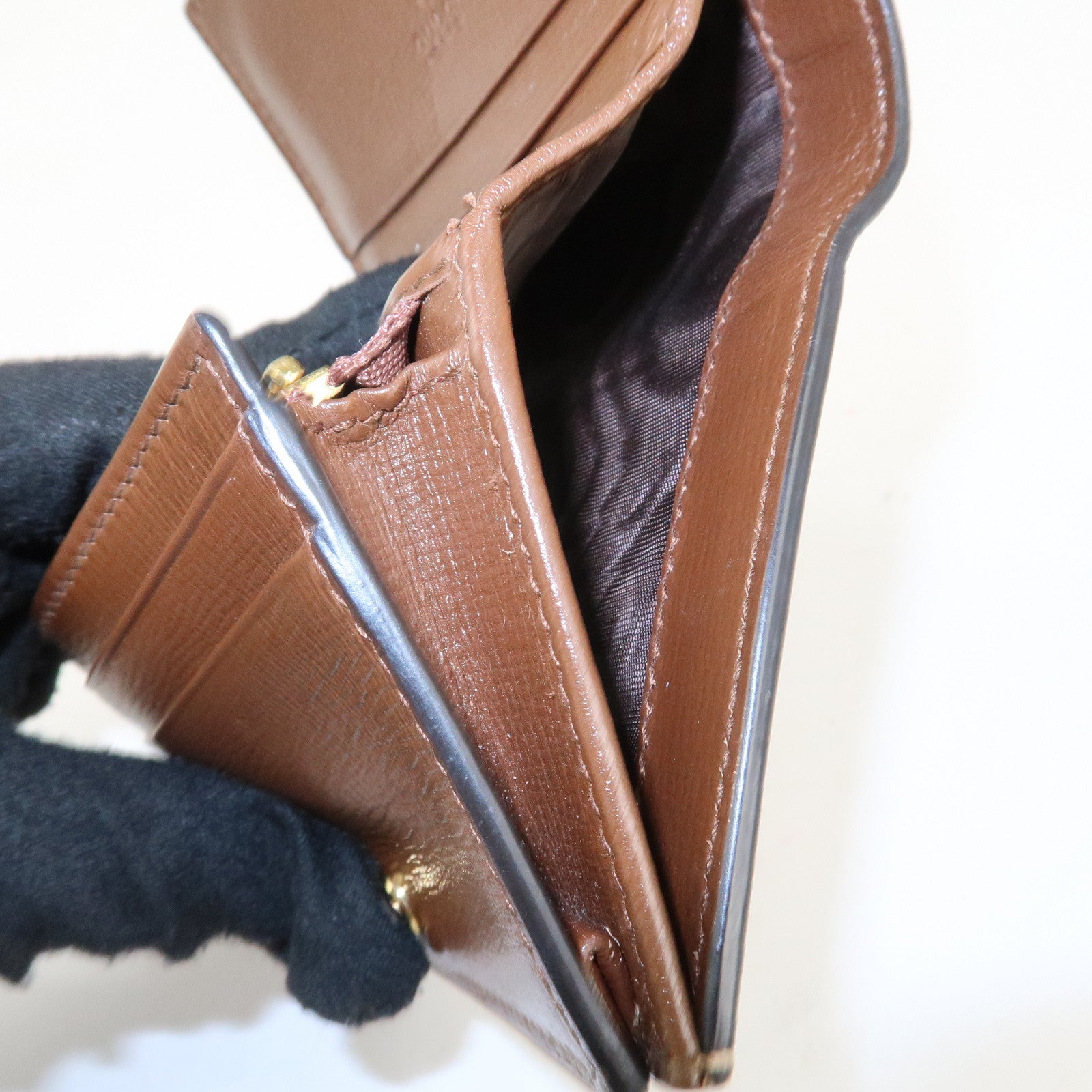 GUCCI GG Supreme Leather Heart Motif Bi-fold Wallet 648848 Used