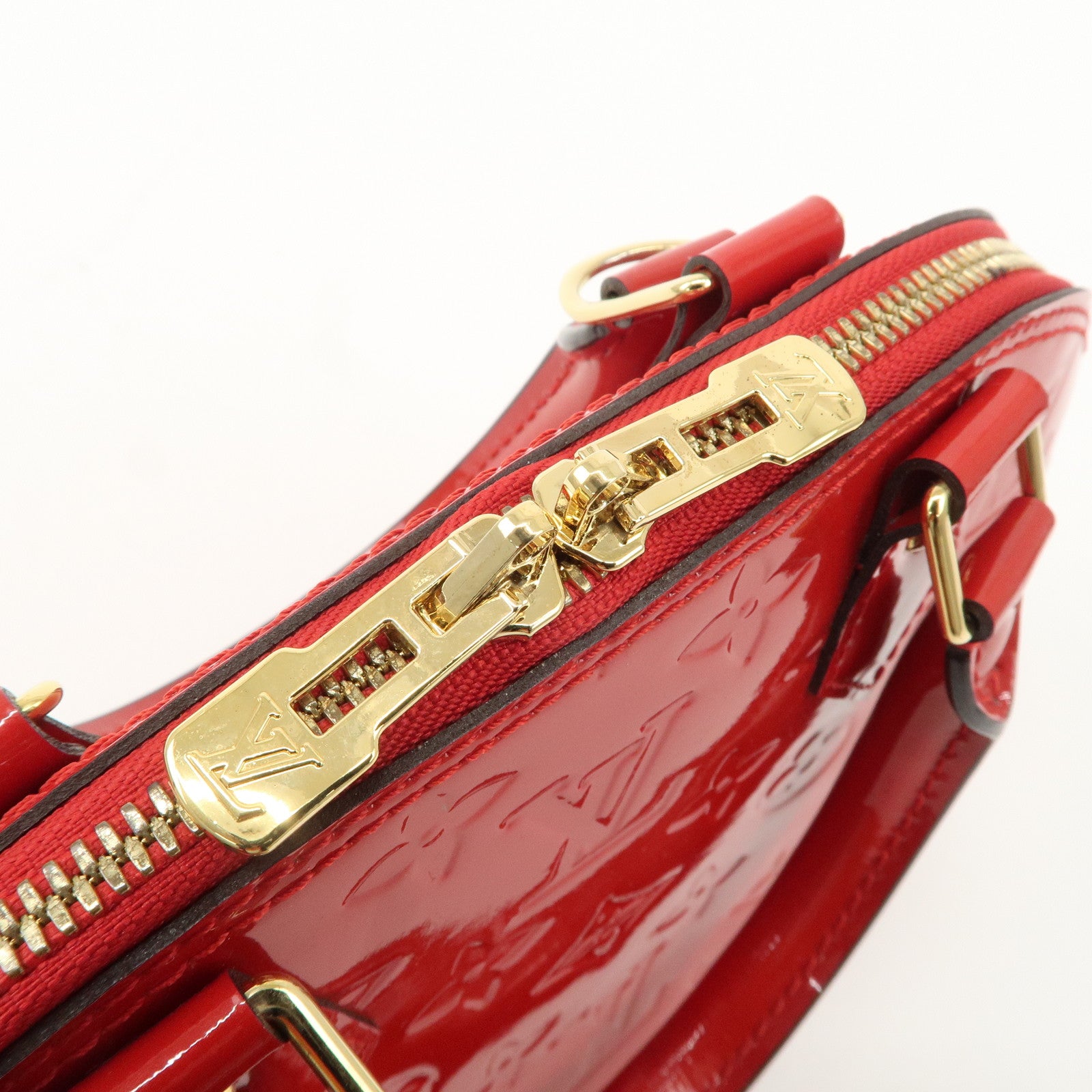 Louis Vuitton Monogram Vernis Alma BB Hand Bag Rouge M91698 Used