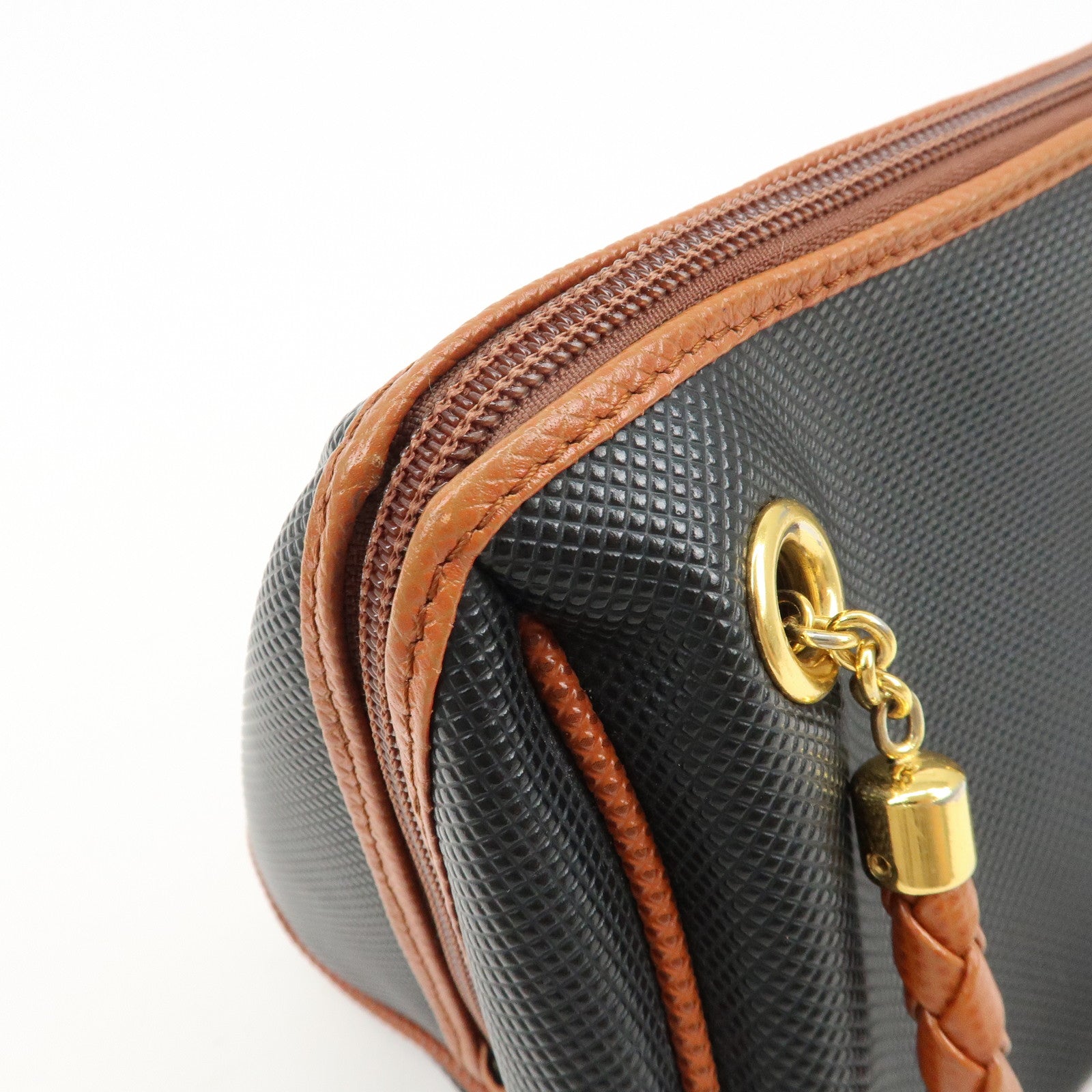 BOTTEGA VENETA Intrecciato PVC Leather Marco Polo Tassel Hand Bag Used