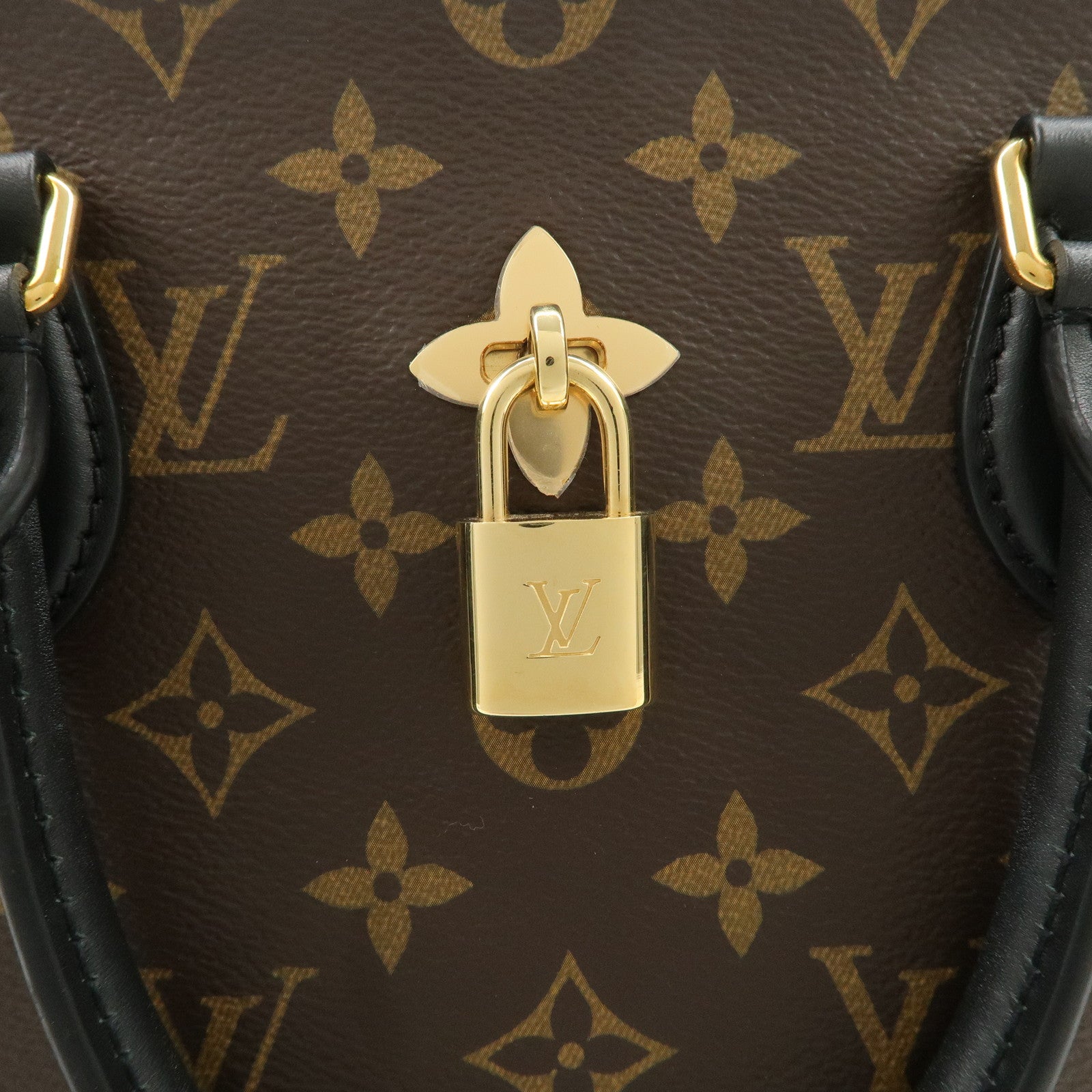 Louis Vuitton Monogram Flower Tote 2Way Hand Bag Noir M43550 Used