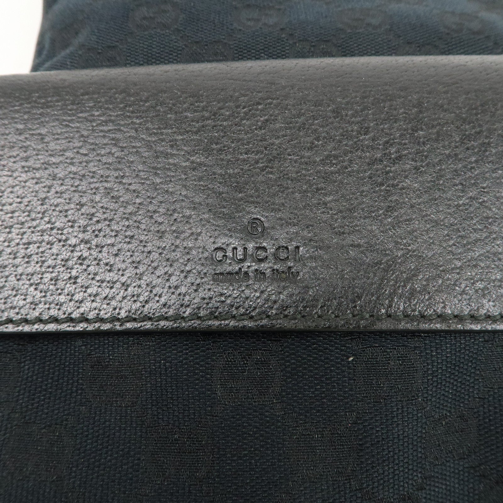 GUCCI Sherry GG Canvas Leather Shoulder Bag Black 169937 Used