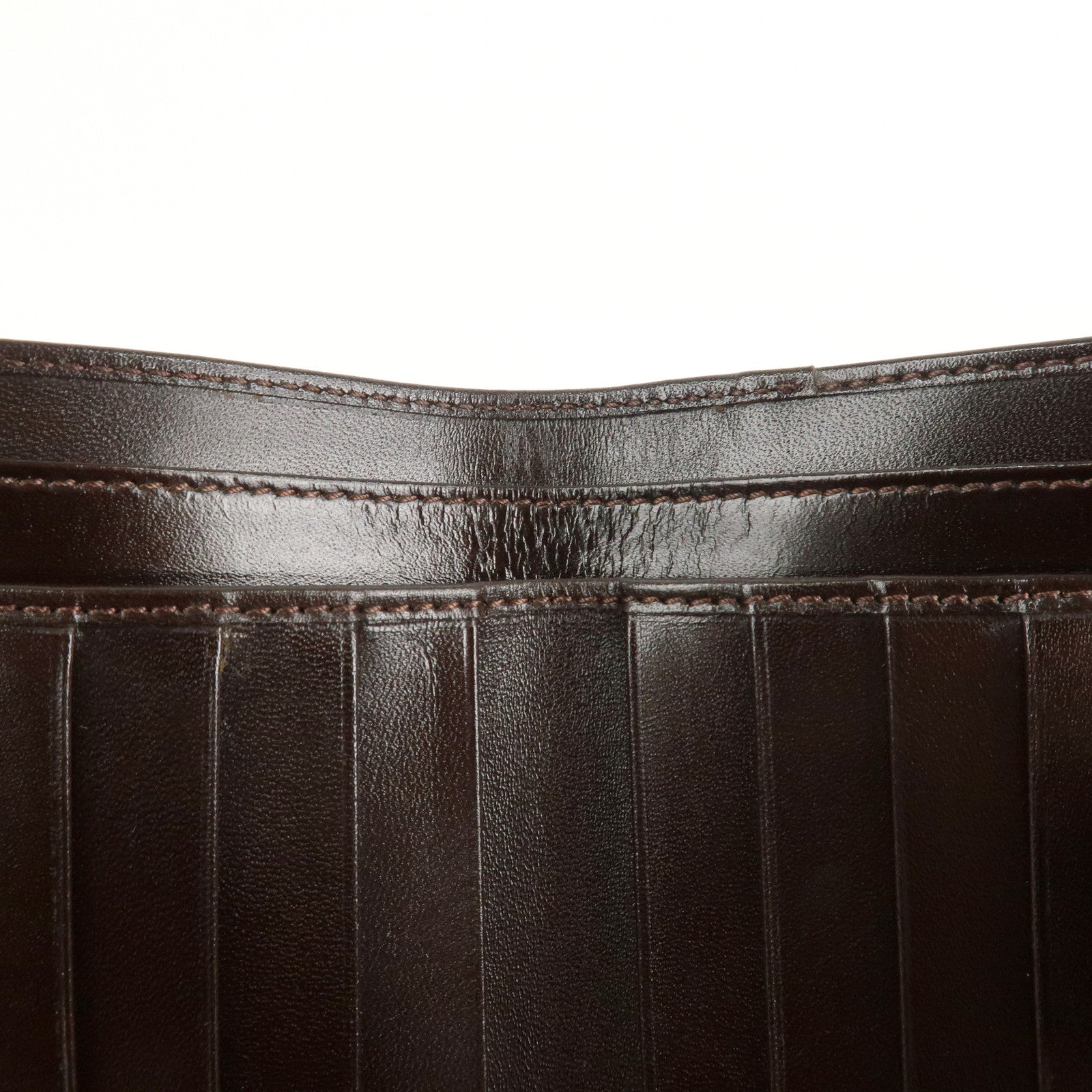FENDI Zucca Canvas Leather W Hook Bifold Wallet 12671 Used