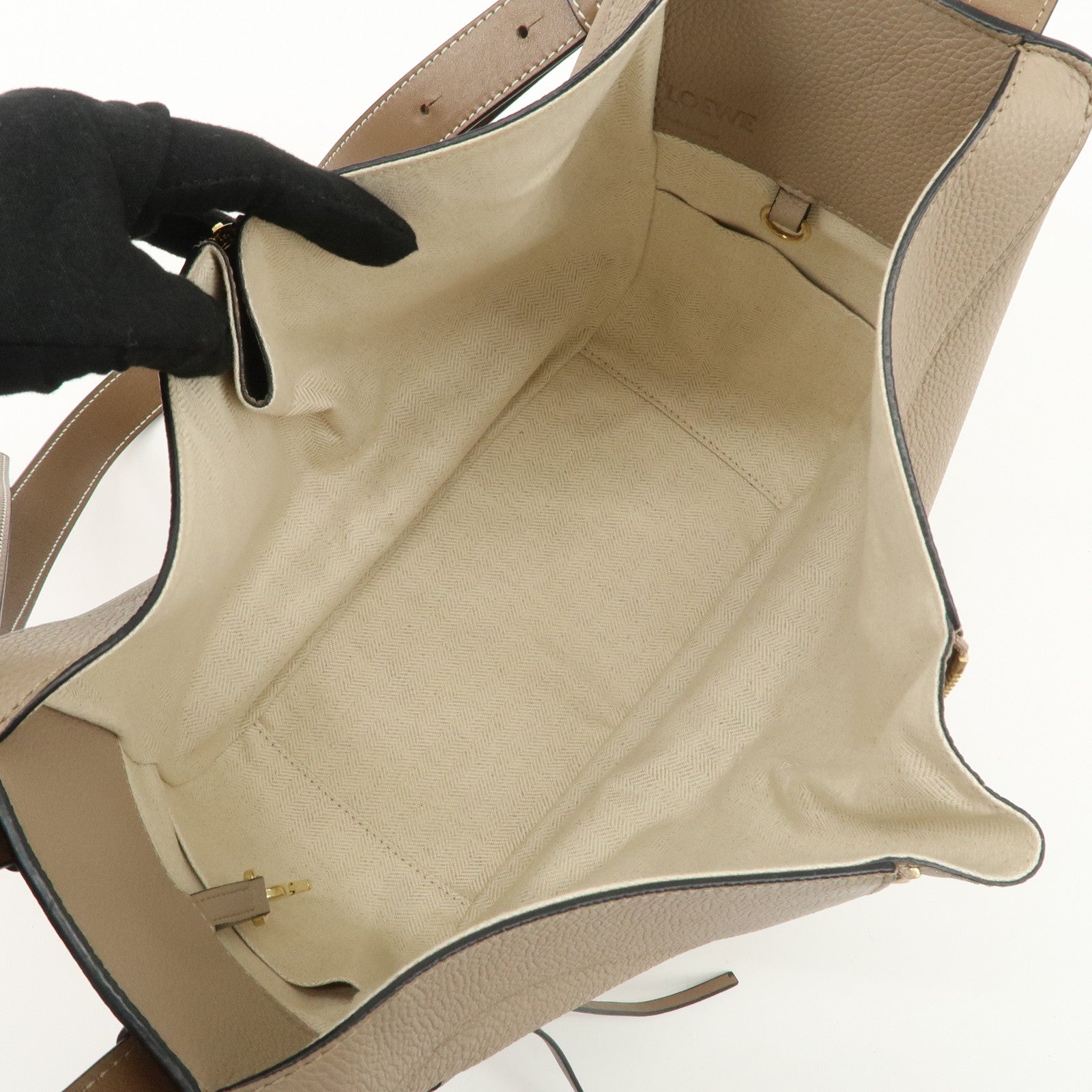 LOEWE Leather Hammock Small Shoudler Bag Beige 314.12BZ95 Used