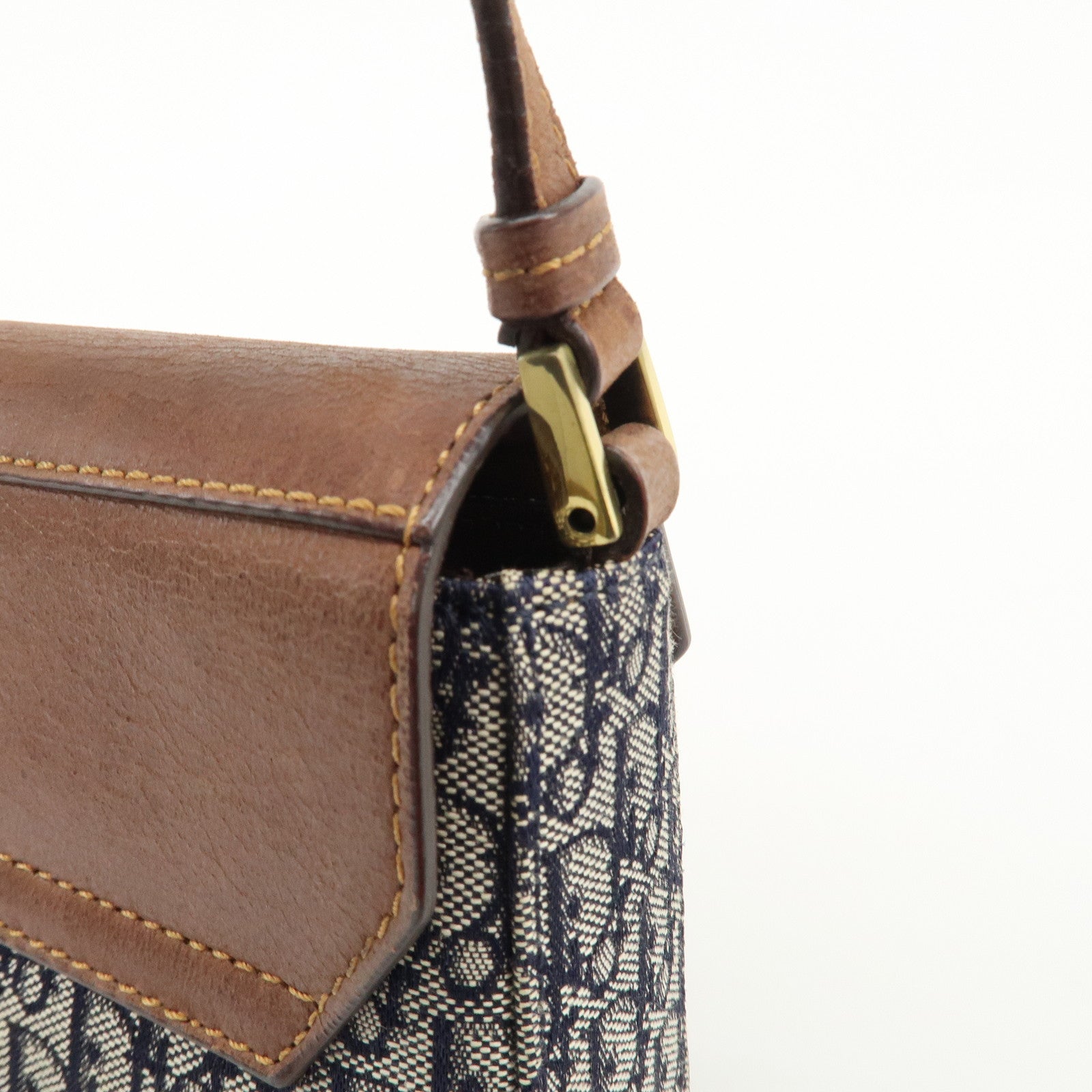 Christian Dior Trotter Street Chic Canvas Leather Shoulder Bag Used