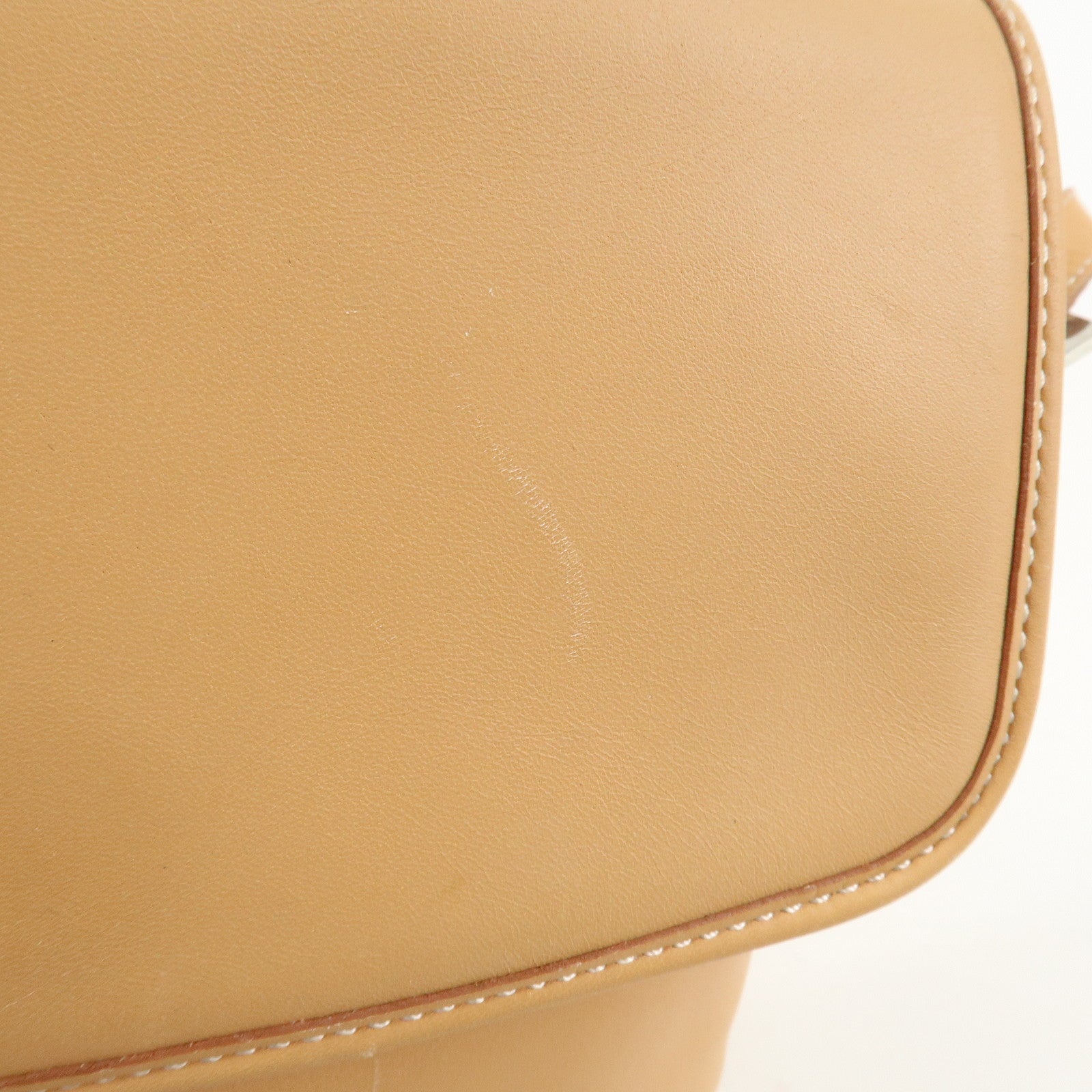 BURBERRY Leather Shoulder Bag Crossbody Bag Beige Used