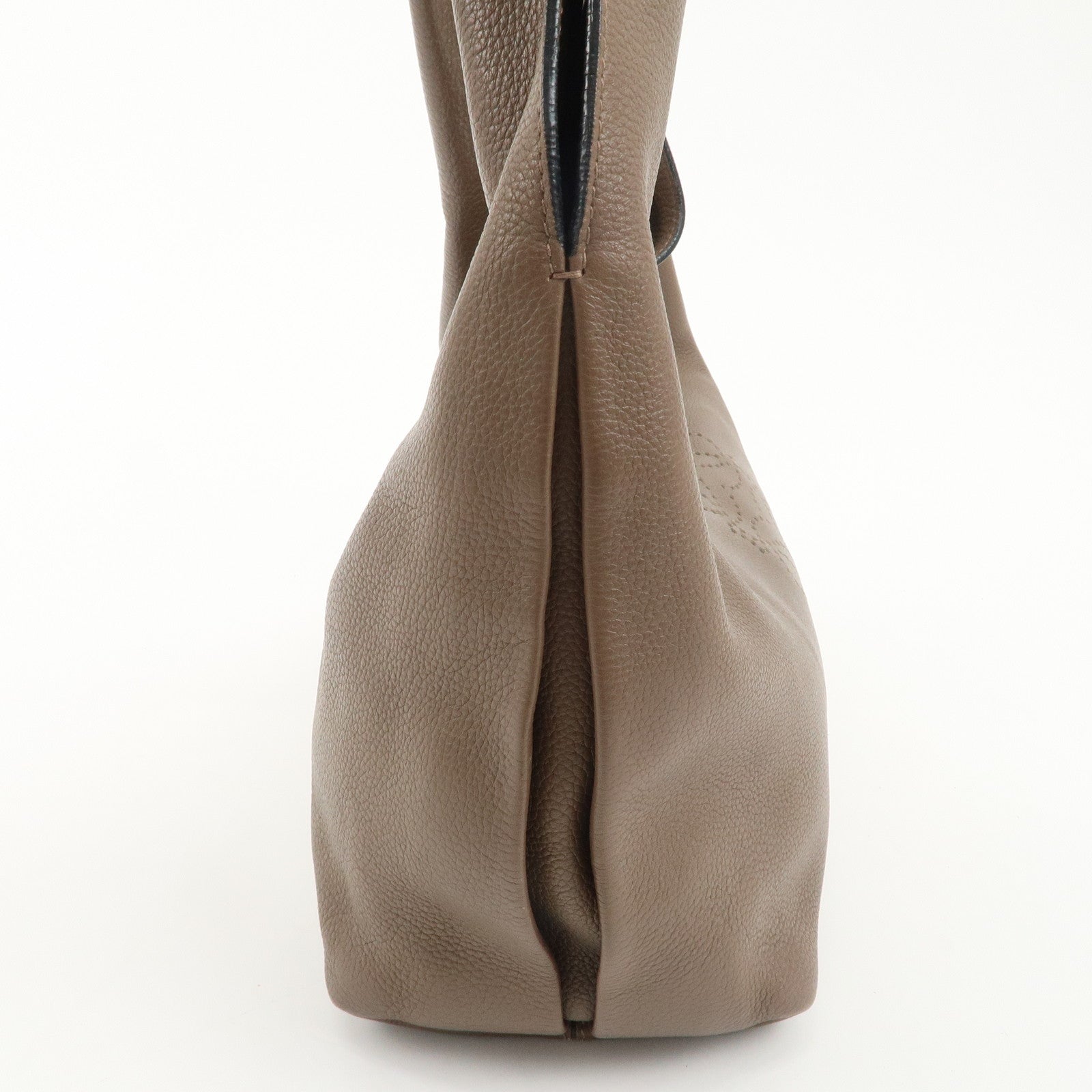 LOEWE Anagram Leather Dunas Shoulder Bag Brown Used