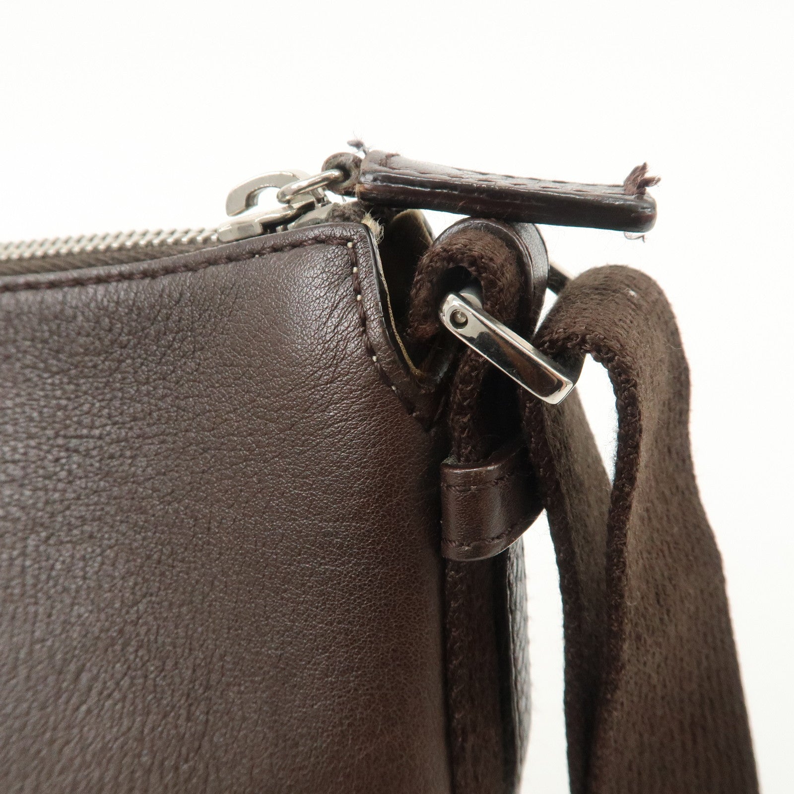 Christian Dior Trotter Canvas Leather Shoulder Bag Beige Brown Used