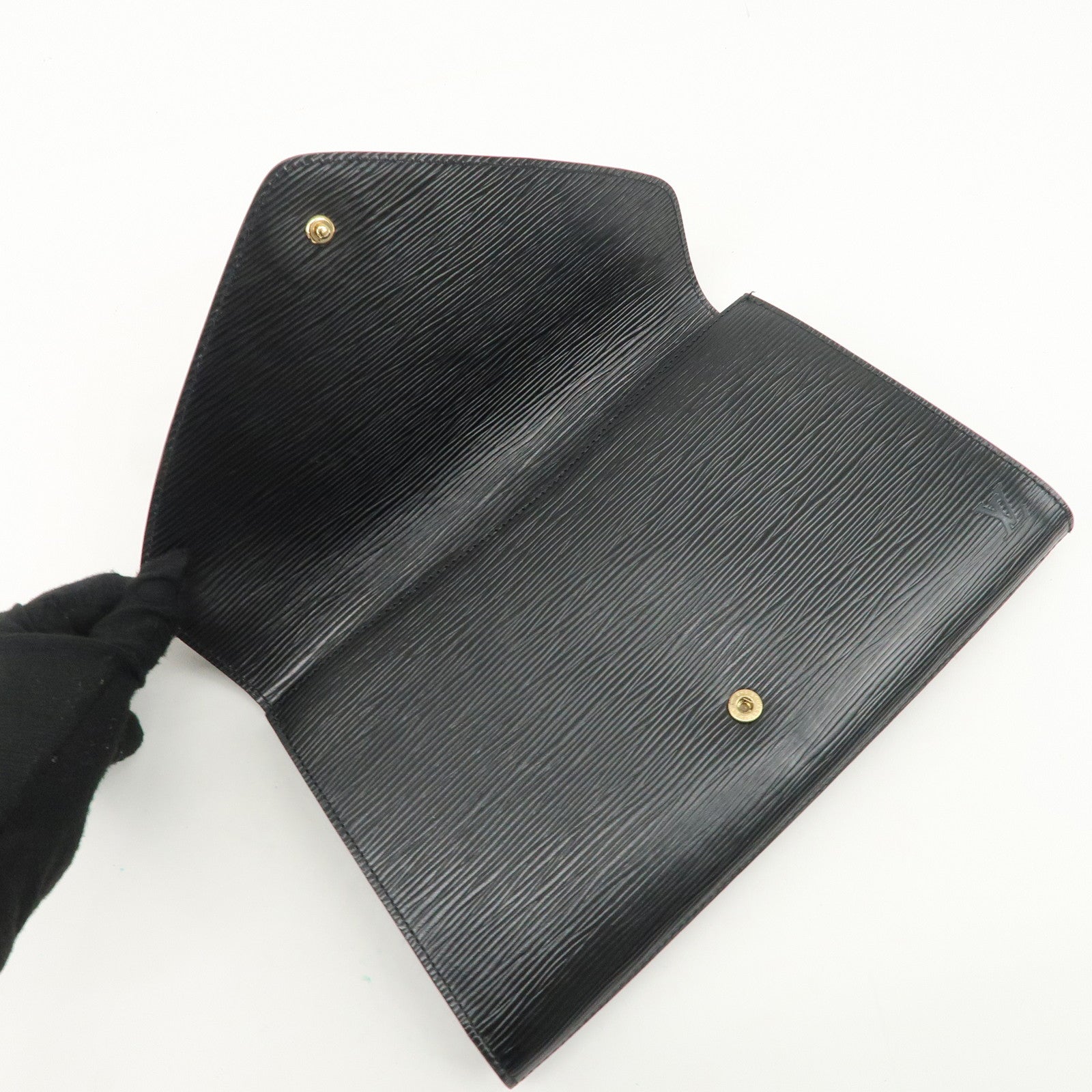Louis Vuitton Epi Arts Deco Clutch Bag Purse Noir M52632 Used