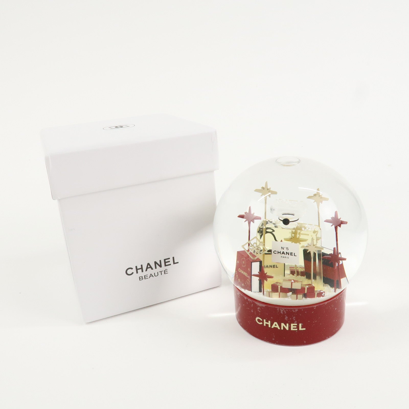 CHANEL Snow Globe Snow Dome 2022 Novelty No.5 Gift Boxes Used