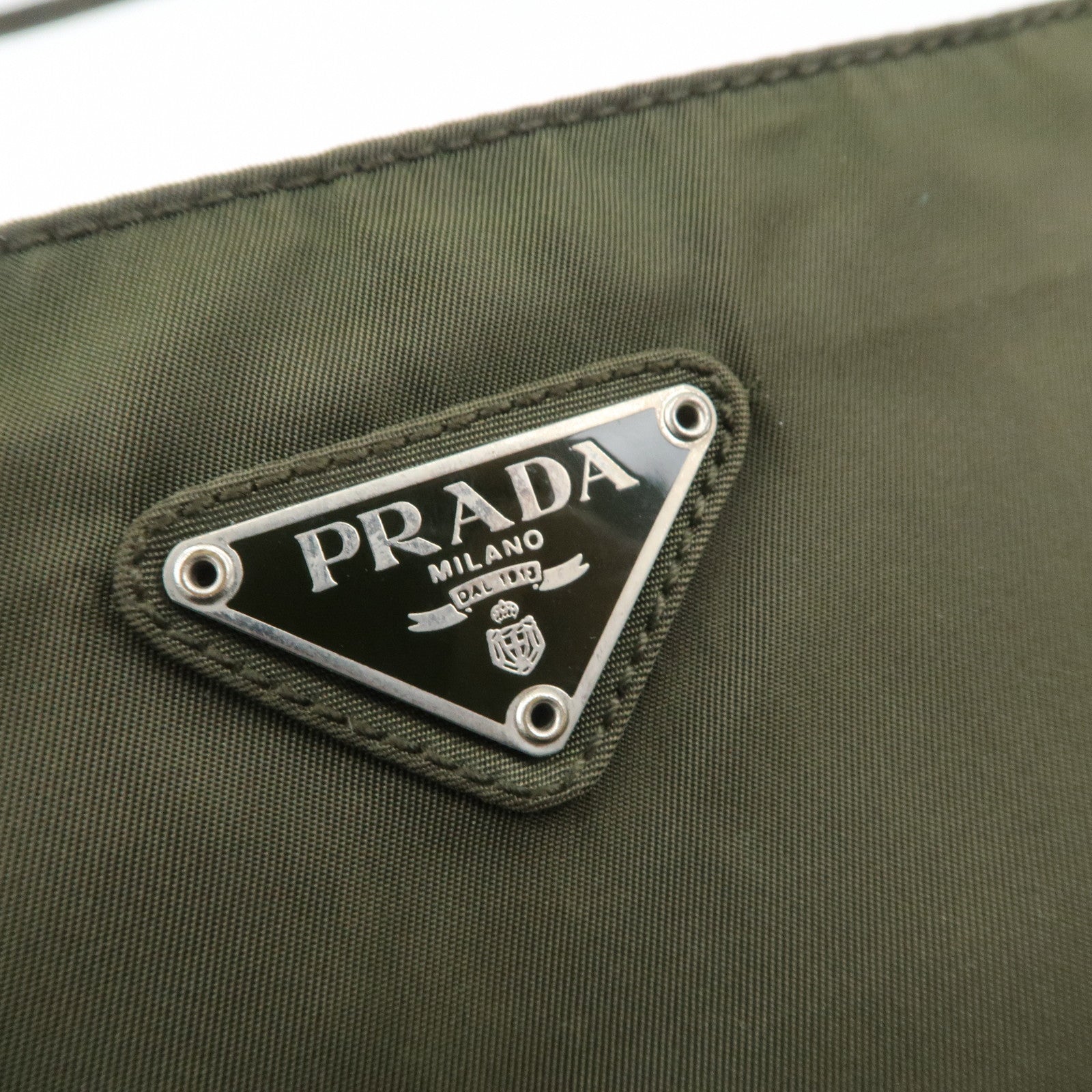 PRADA Nylon Tote Bag Shoulder Bag Khaki K3093 Used