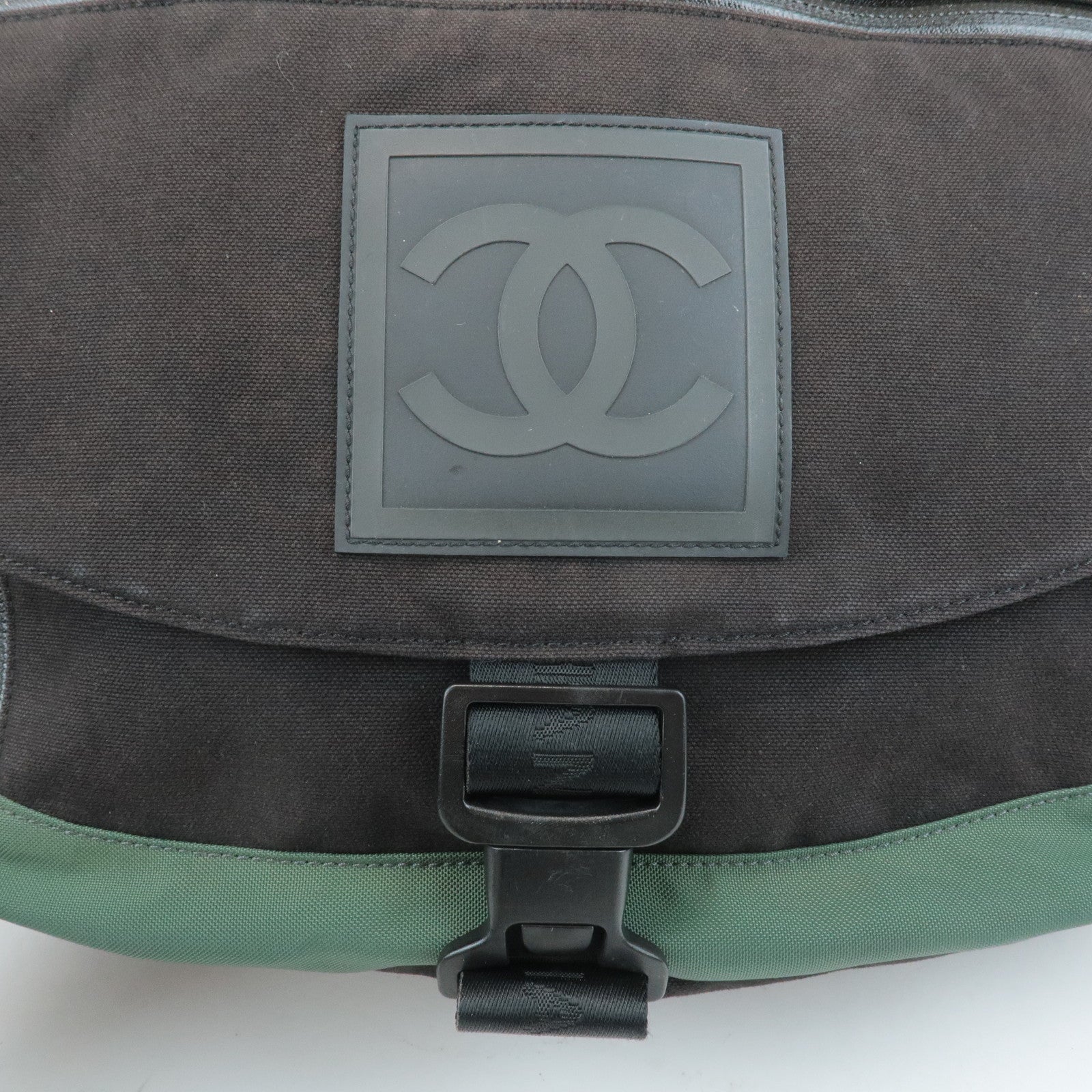 CHANEL COCO Mark Sportline Canvas Shoulder Bag A23289 Used