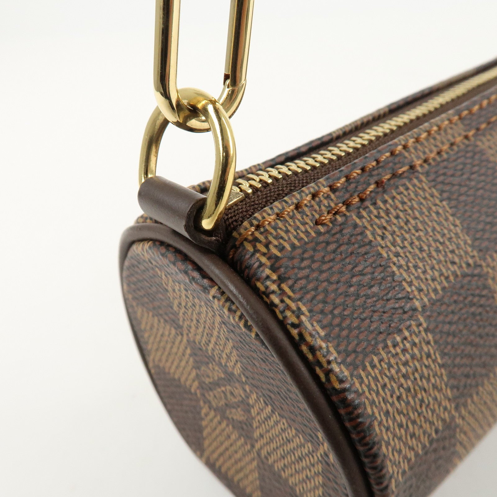 Louis Vuitton Damier Ebene Mini Pouch for Papillon Bag Brown Used