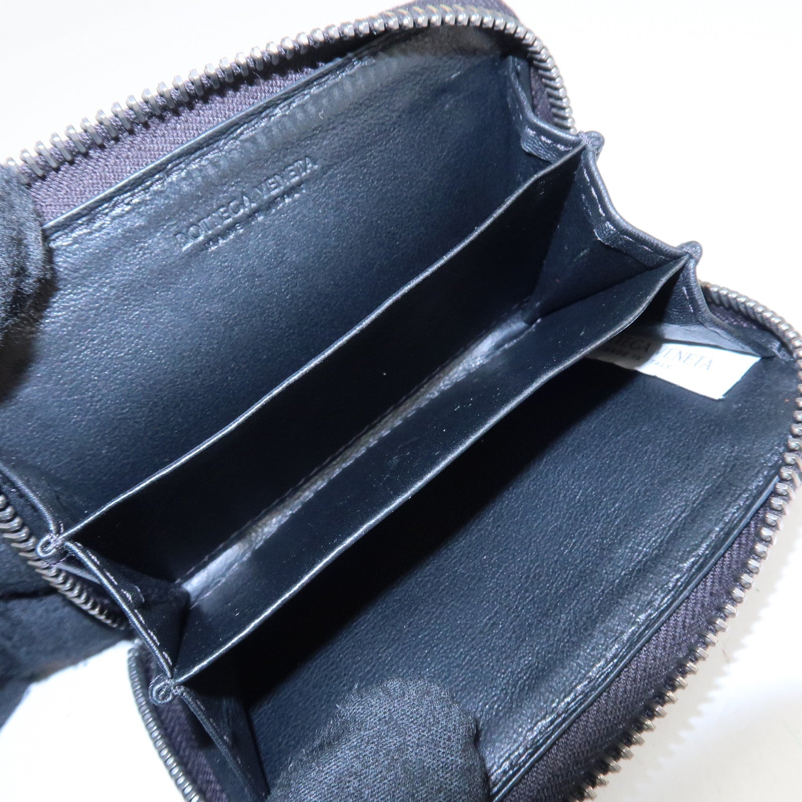 BOTTEGA VENETA Intrecciato Leather Round Zipper Coin Purse 473010 Used