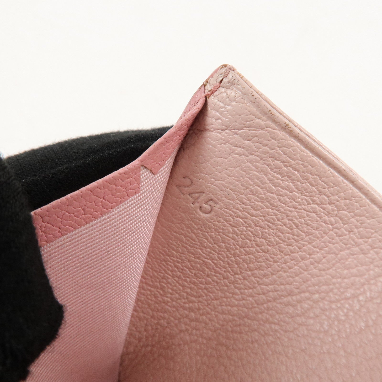 MIU MIU Leather Ribbon Card Case Pink Used