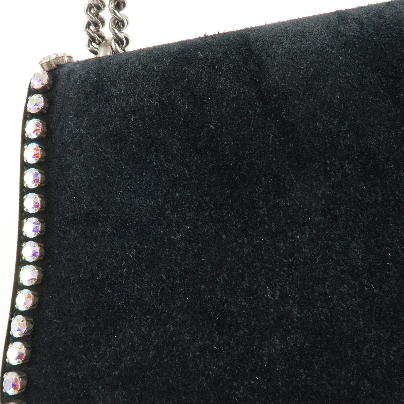 GUCCI Dionysus Leather Suede Crystal Bijou Chain Shoulder Bag Used