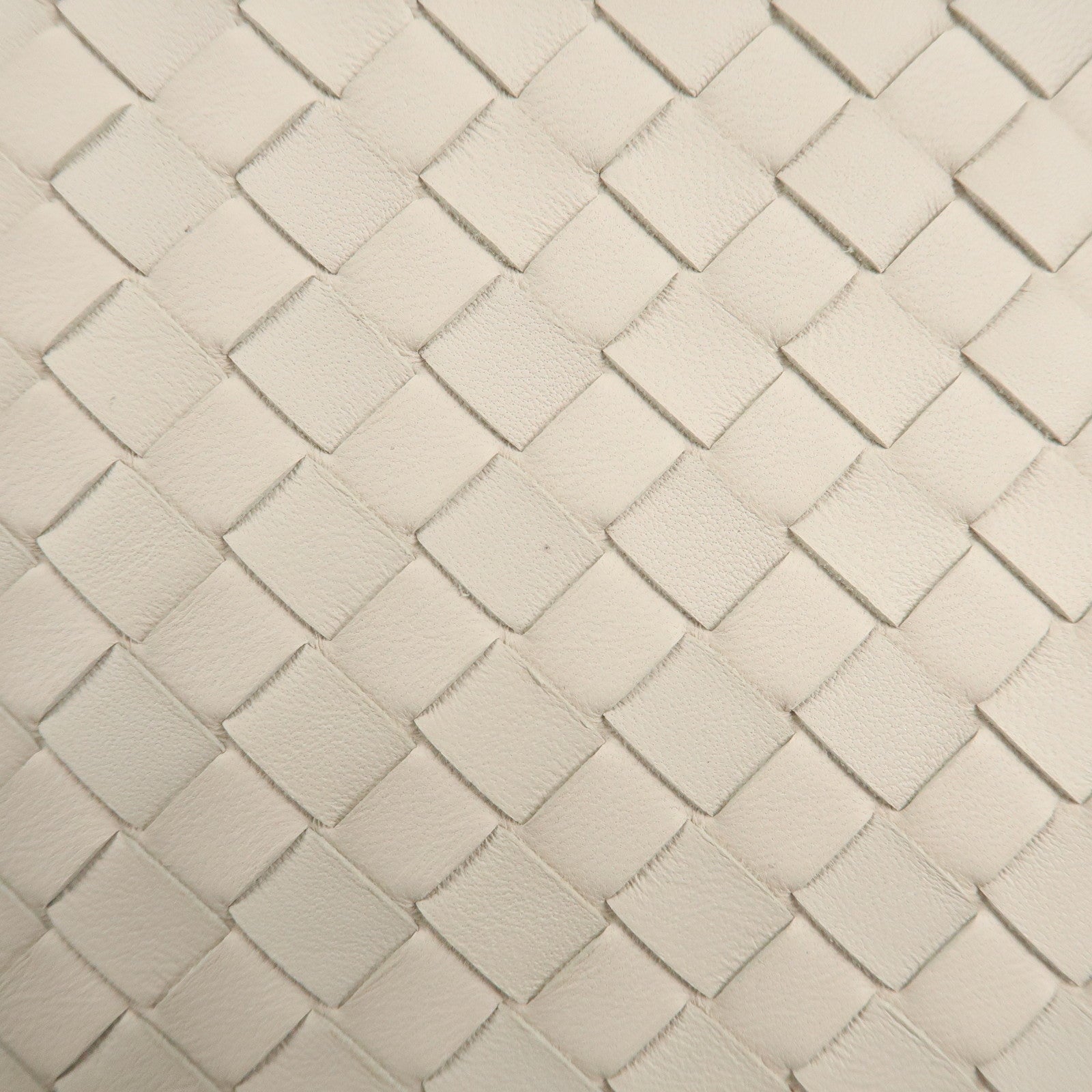 BOTTEGA VENETA Intrecciato Leather Shoulder Bag Ivory Used