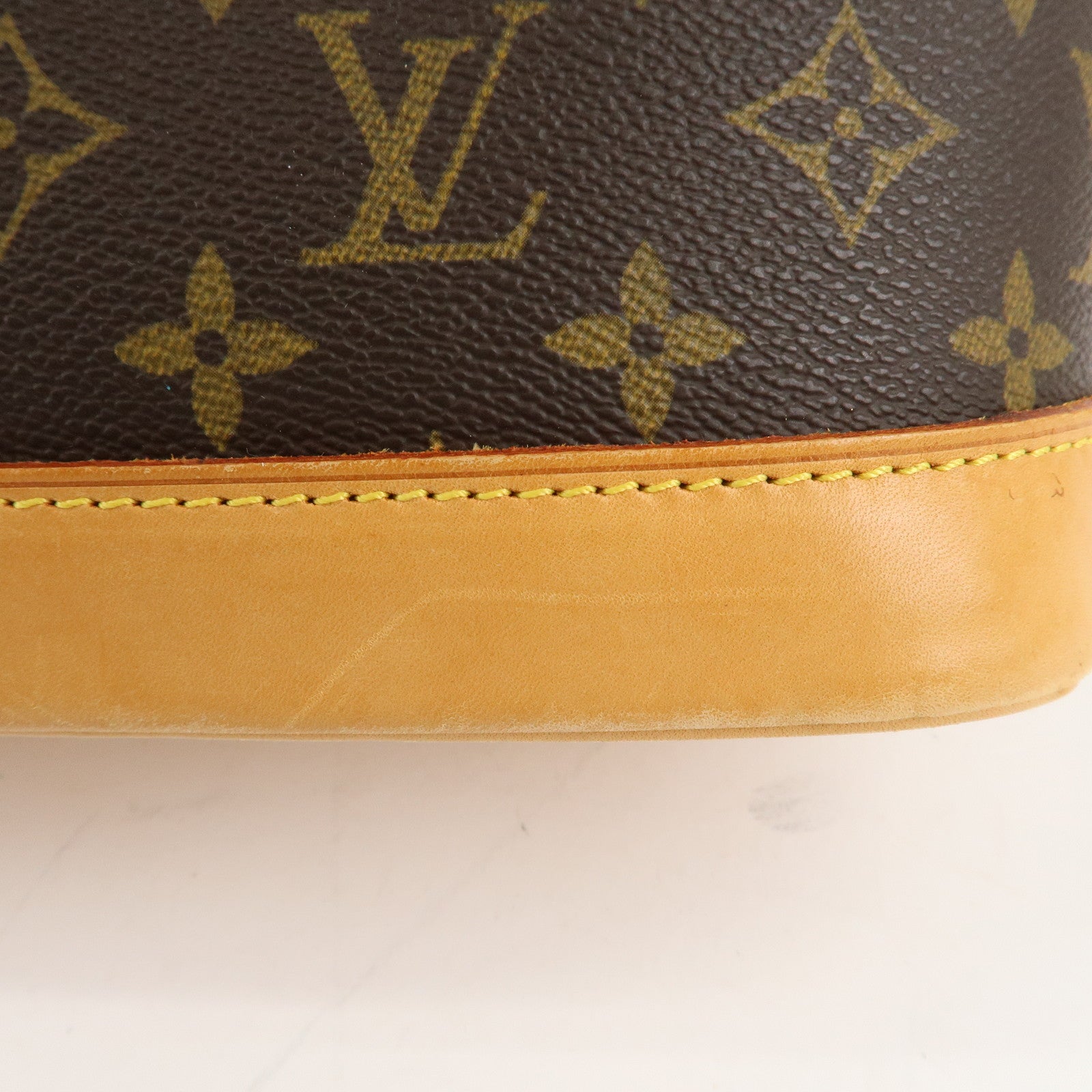 Louis Vuitton Monogram Alma Hand Bag Brown Gold Hardware M51130 Used