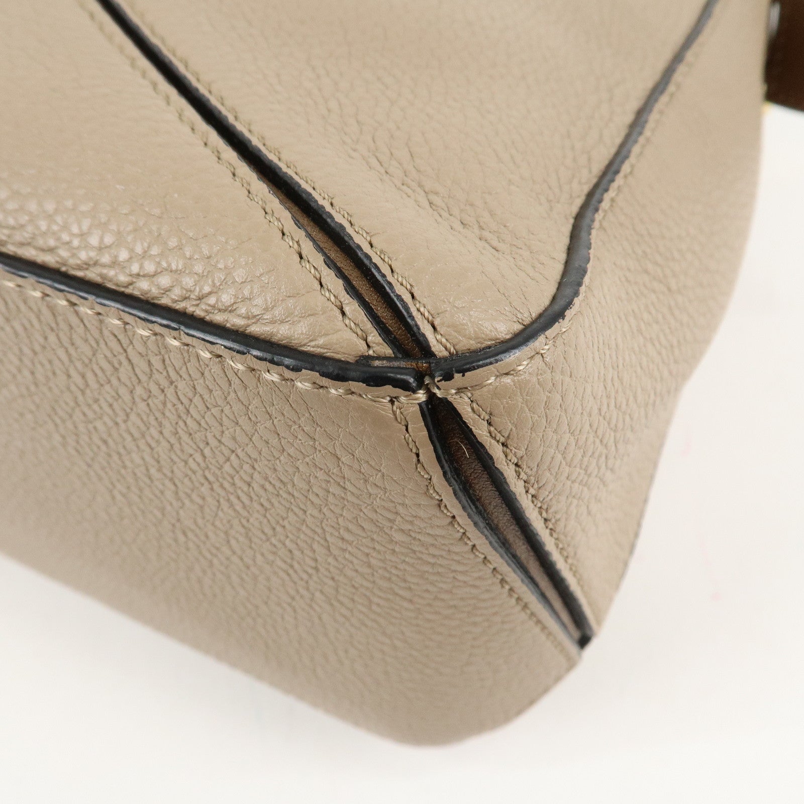 LOEWE Leather Puzzle Bag Small 2Way Bag Hand Bag Beige Used
