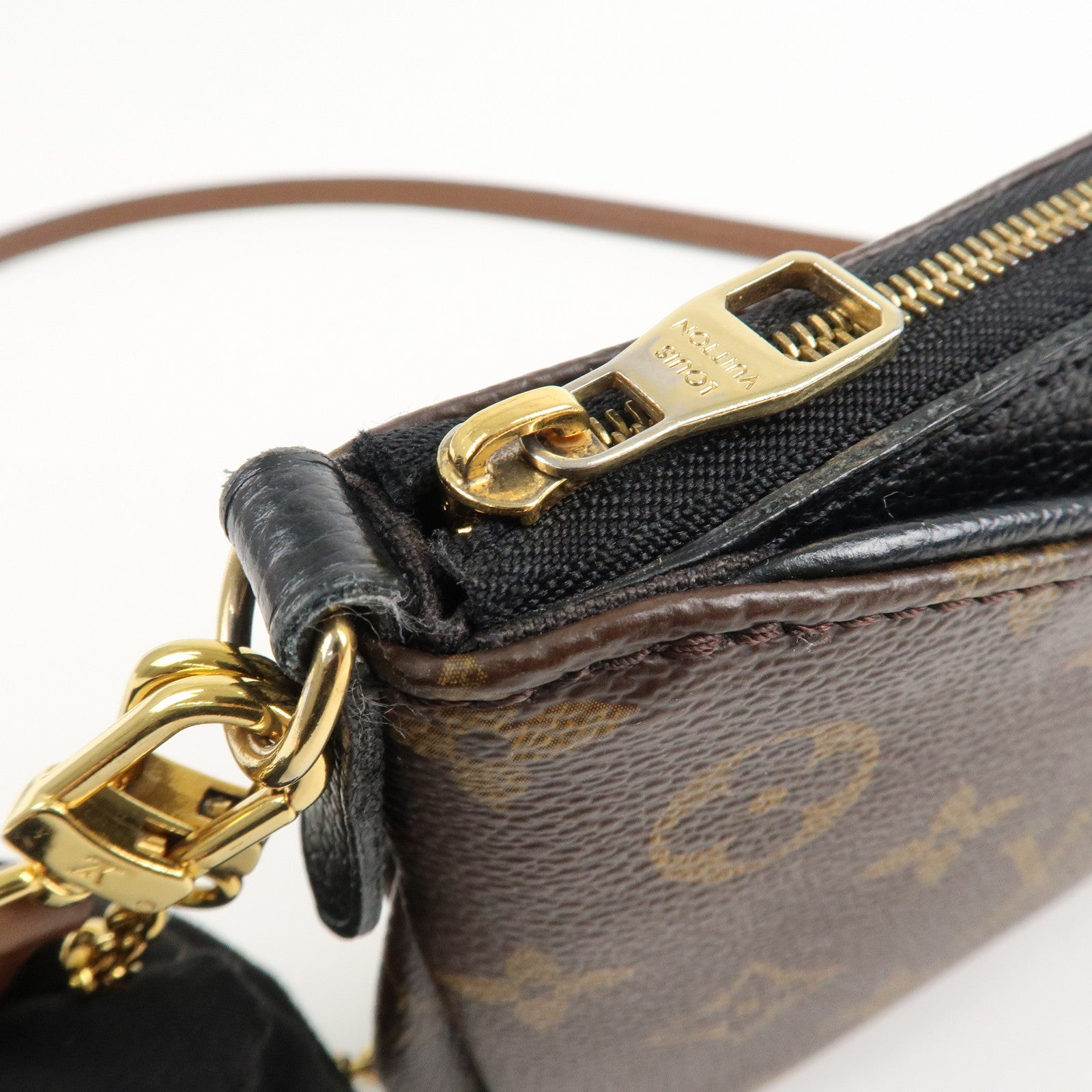 Louis Vuitton Monogram Pallas Clutch 2 Way Bag Noir M41639 Used