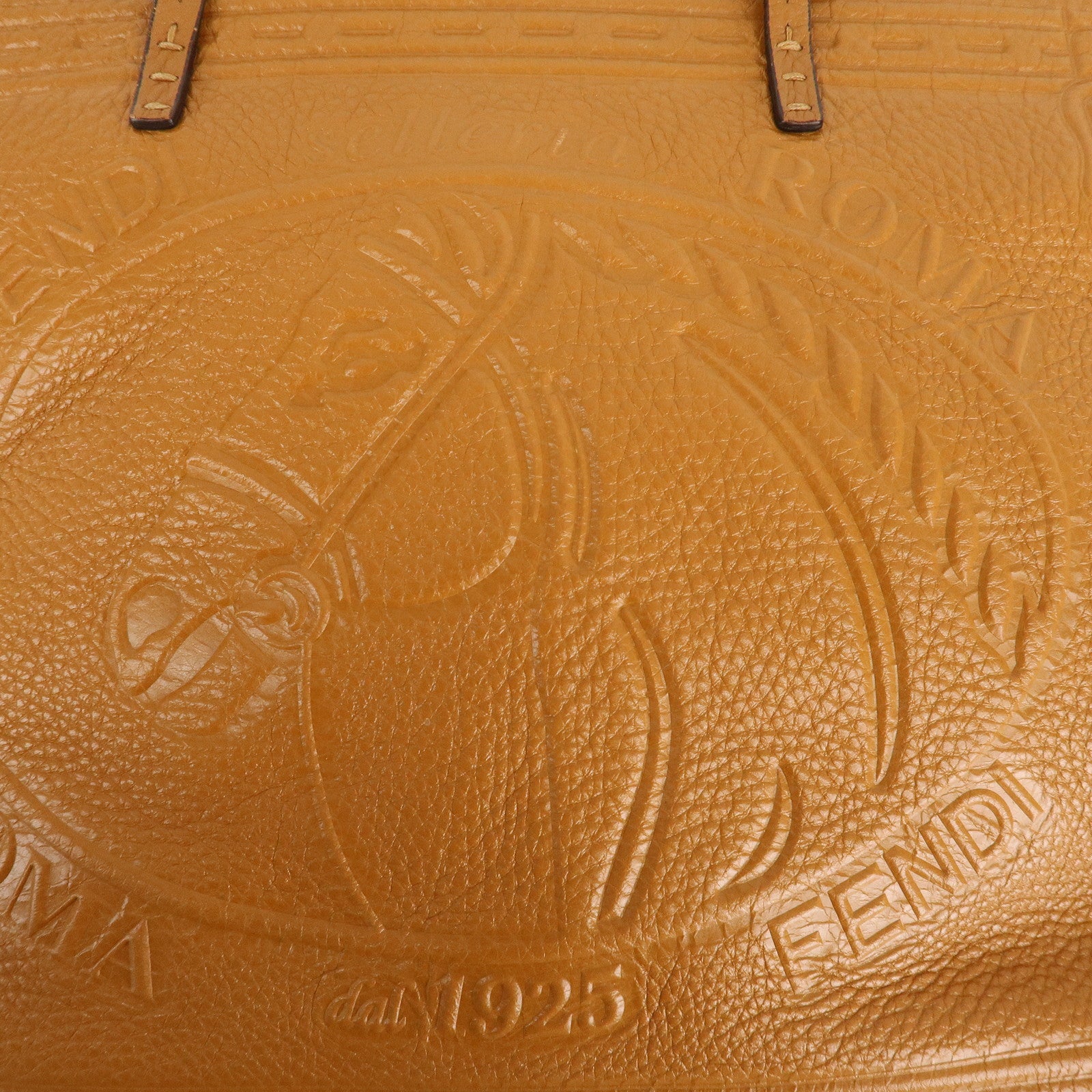 FENDI Selleria Leather Tote Bag Shoulder Bag Brown 8BH185 Used