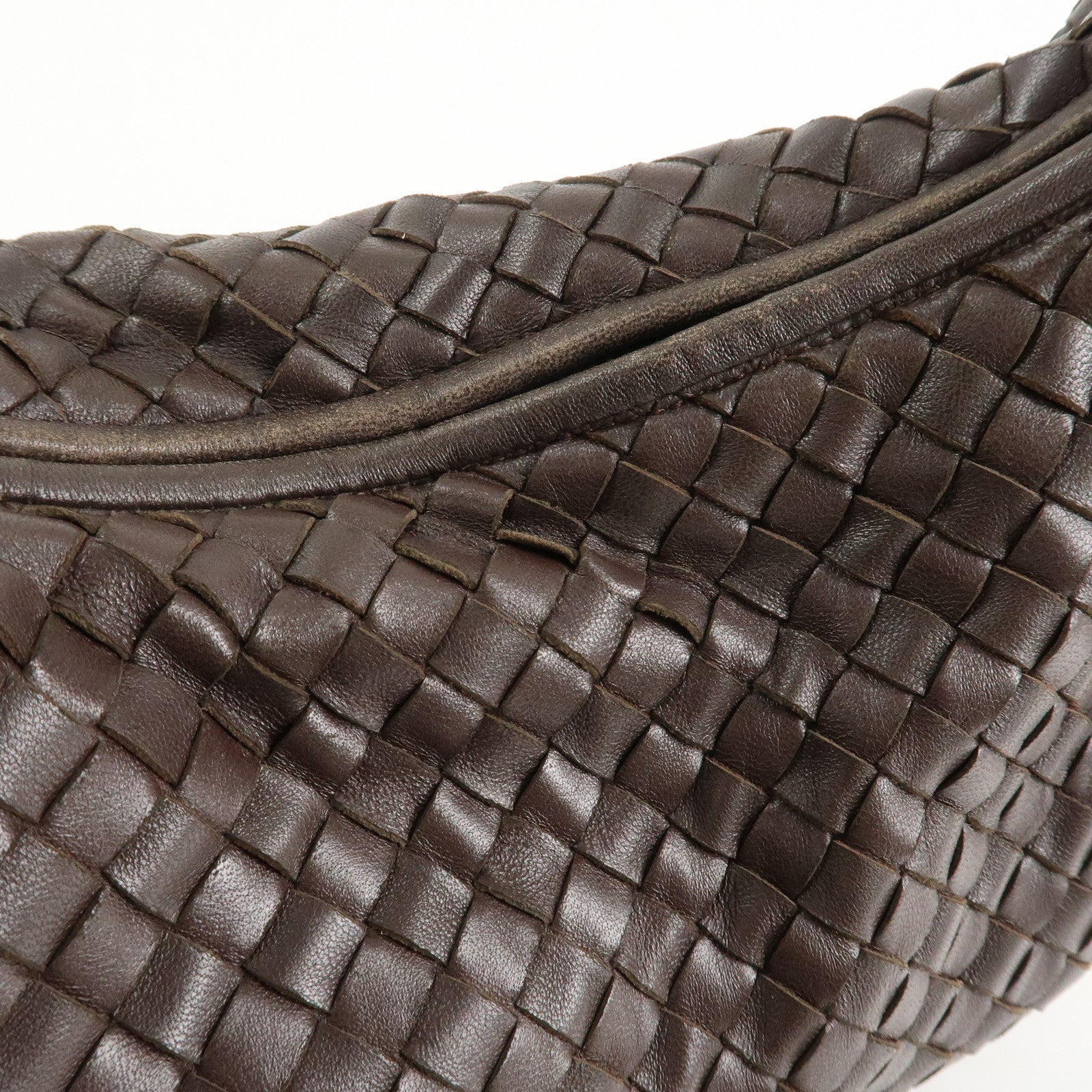 BOTTEGA VENETA Hobo Intrecciato Leather Shoulder Bag Brown 115653 Used