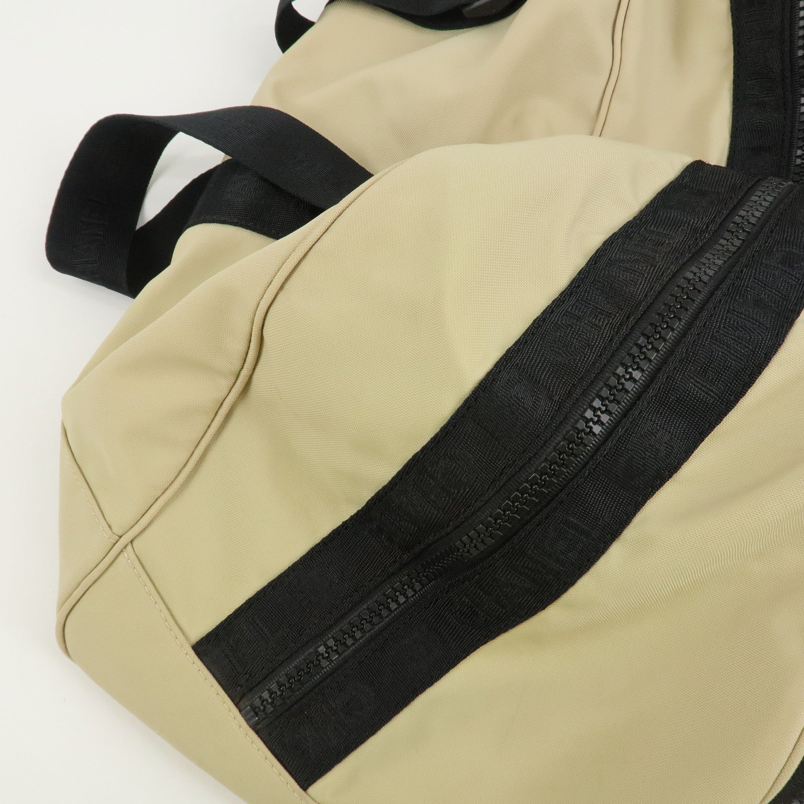 CHANEL Chanel Sport Nylon Boston Bag Beige Black A19977 Used