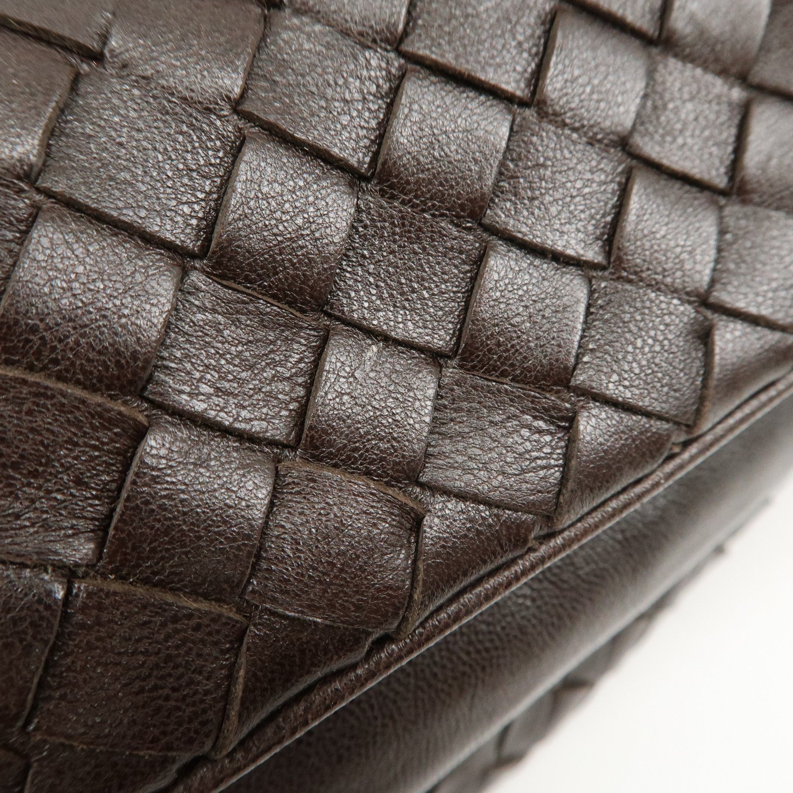 BOTTEGA VENETA Intrecciato Leather One-shoulder Bag Brown 142467 Used