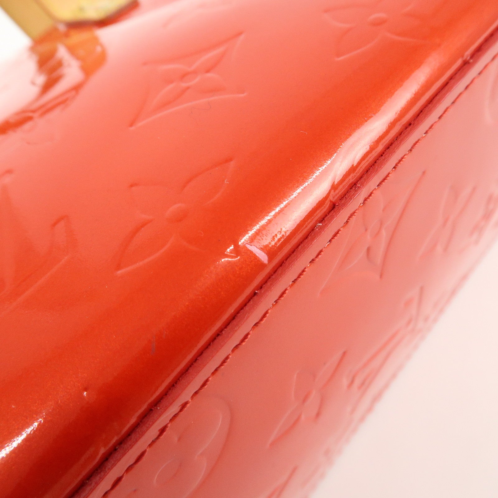 Louis Vuitton Monogram Vernis Lead PM Hand Bag M91088 Rouge Used