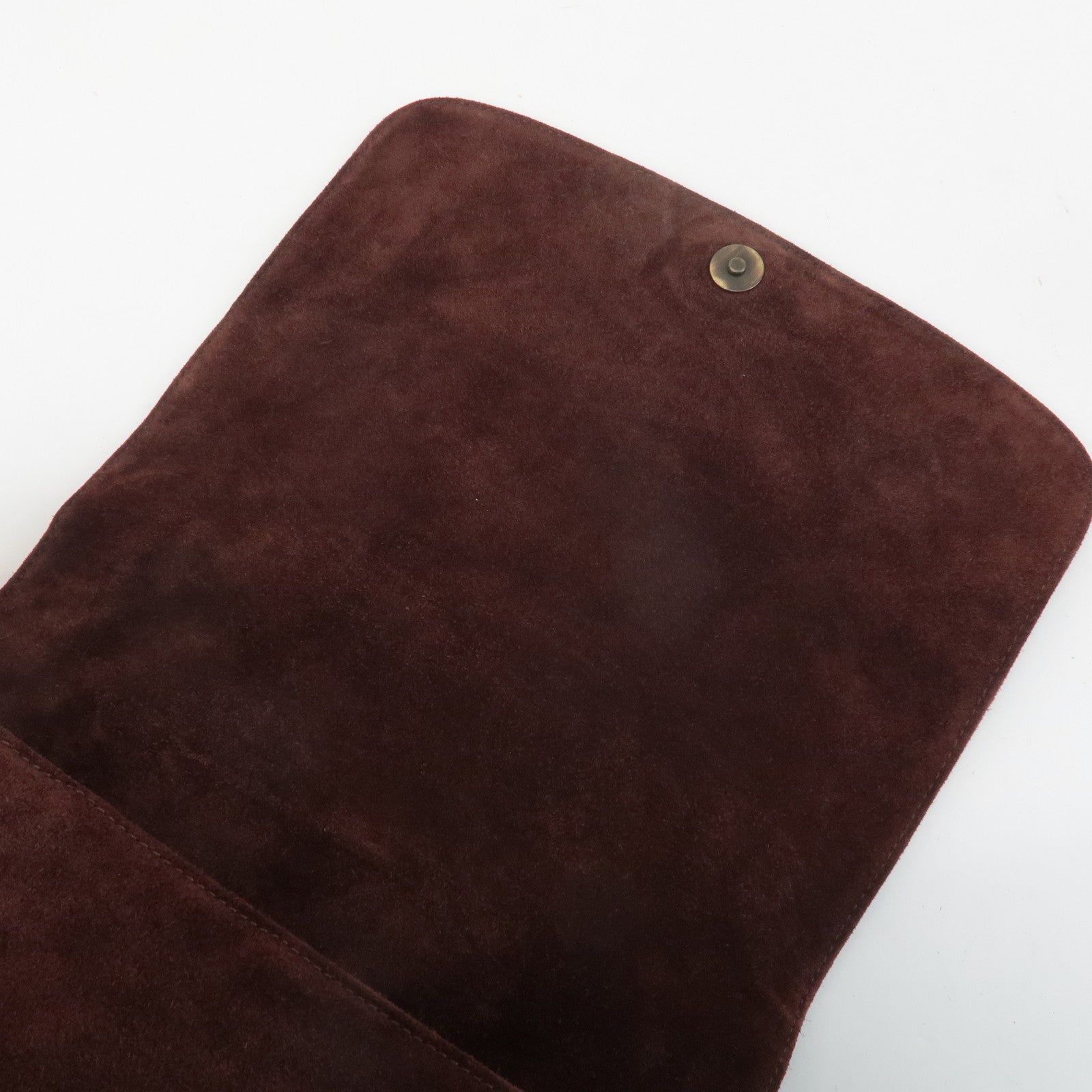 CHANEL COCO Mark Suede Leather Fringe Shoulder Bag Brown Used