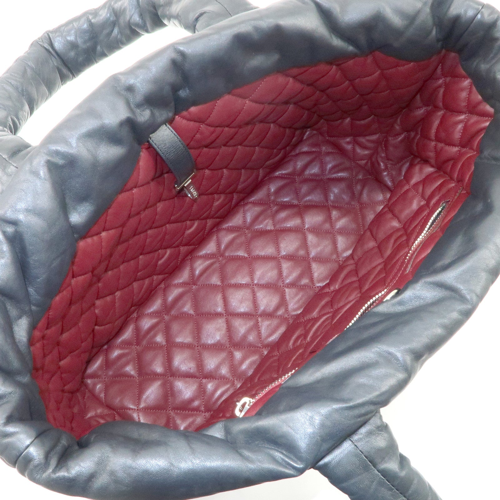 CHANEL COCO Cocoon Lamb Skin Tote Bag Shoulder Bag MM Black A47107 Used