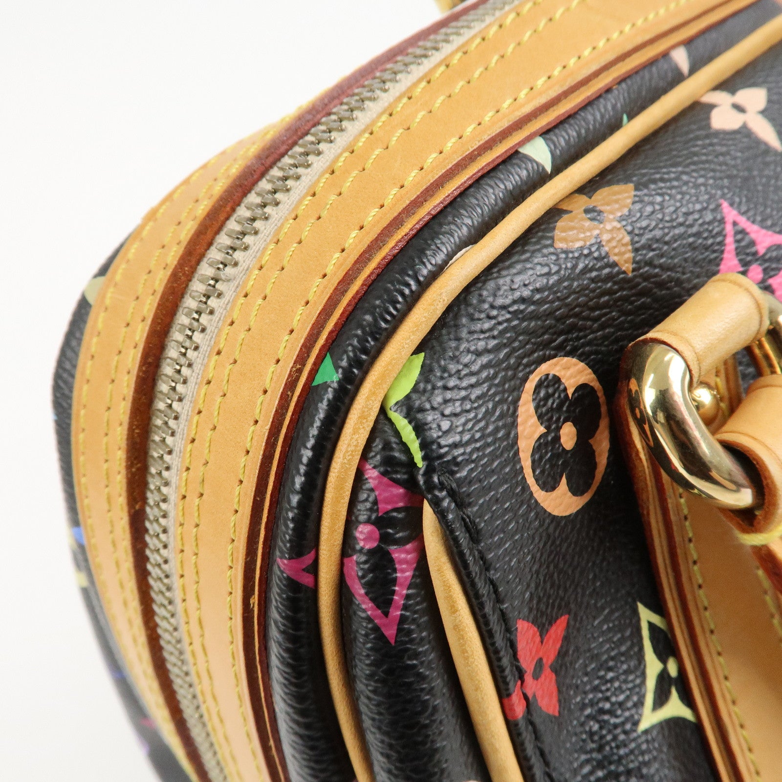 Louis Vuitton Monogram Multicolor Priscilla Hand Bag Noir M40097 Used