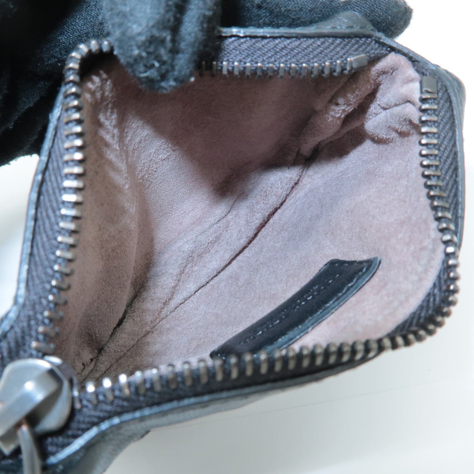 BOTTEGA VENETA Intrecciato Leather Coin Case Black 233808 Used