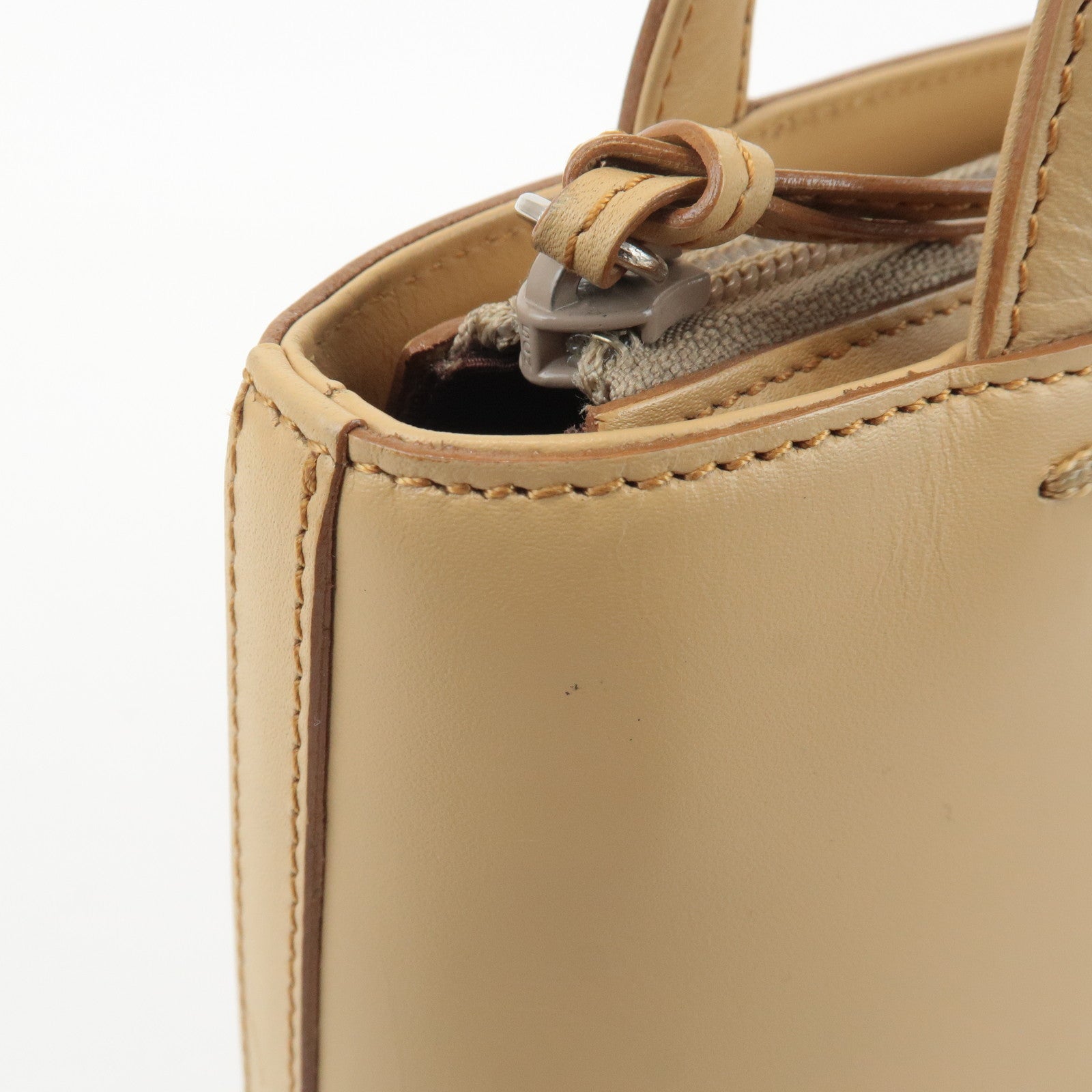 BURBERRY London Leather Suede Tote Bag Hand Bag Beige Used