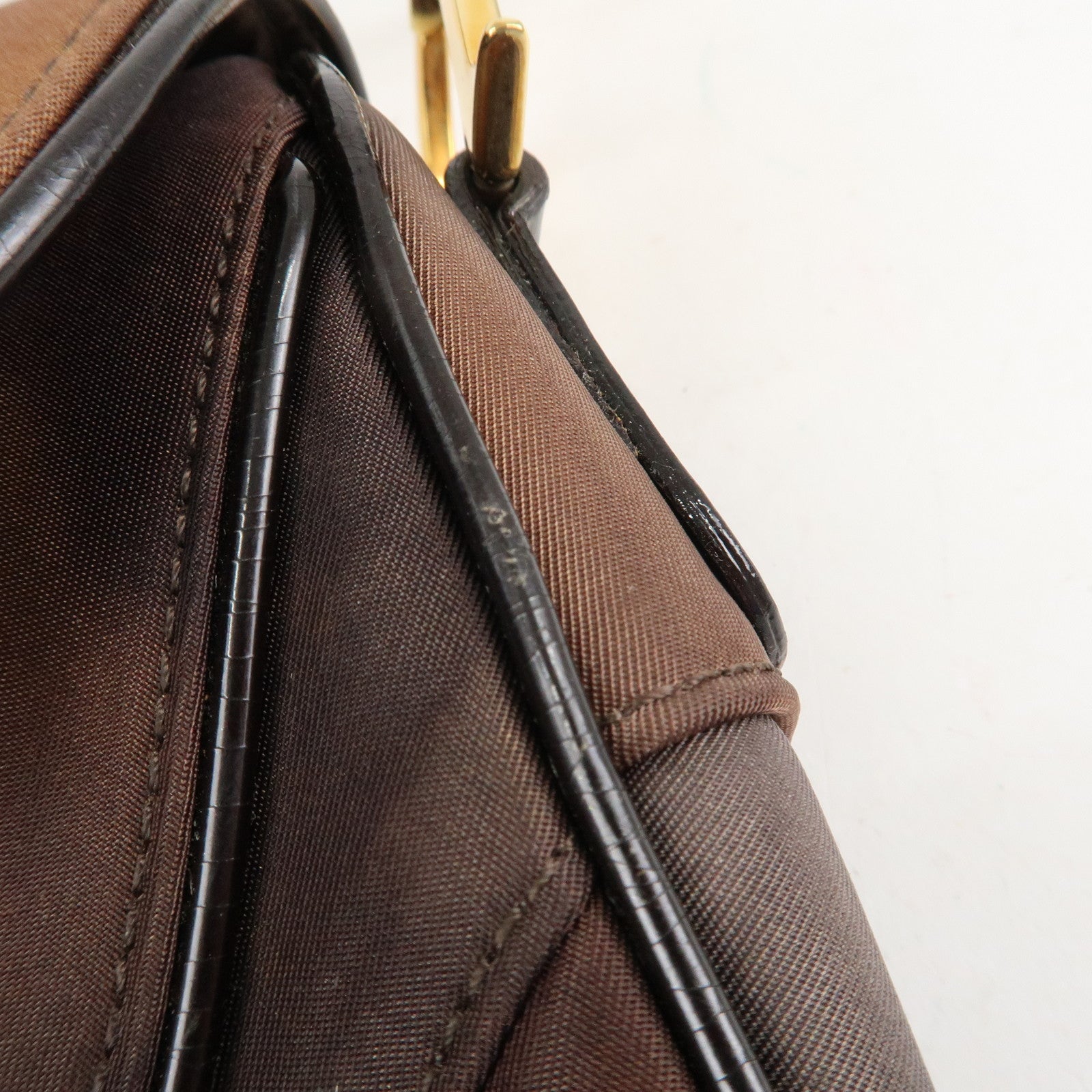 Christian Dior Nylon Canvas Patent Leather Saddle Bag Shoulder Bag Used