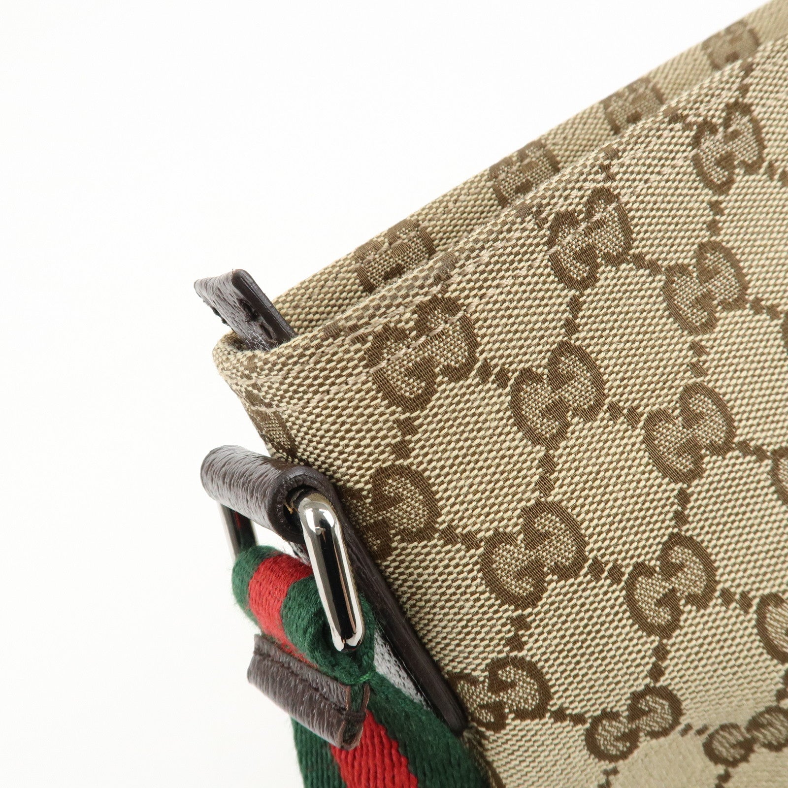 GUCCI Sherry GG Canvas Leather Shoulder Bag Crossbody 189749 Used