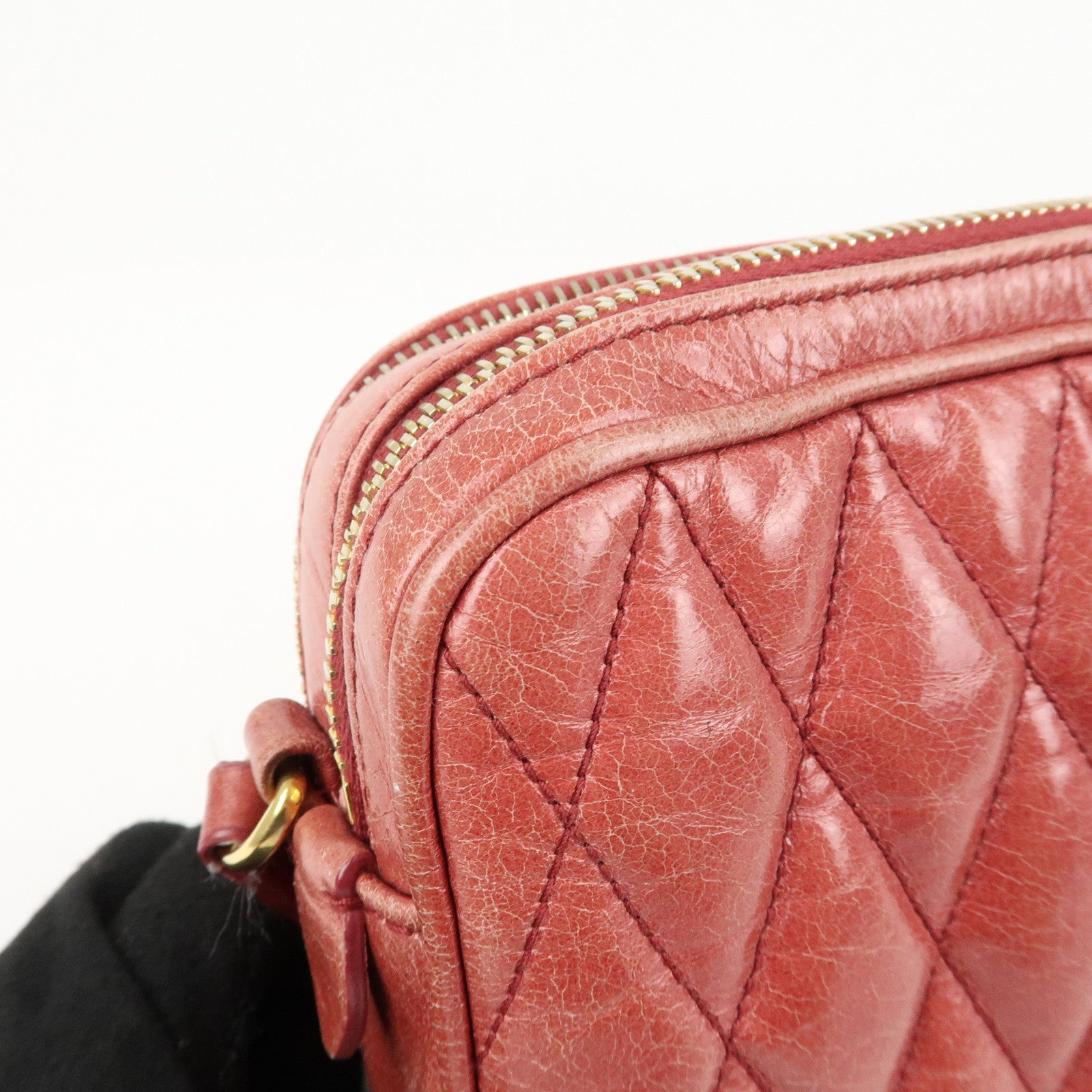 MIU MIU Leather Shoulder Bag Crossbodyb Bag Pink 5BH543 Used