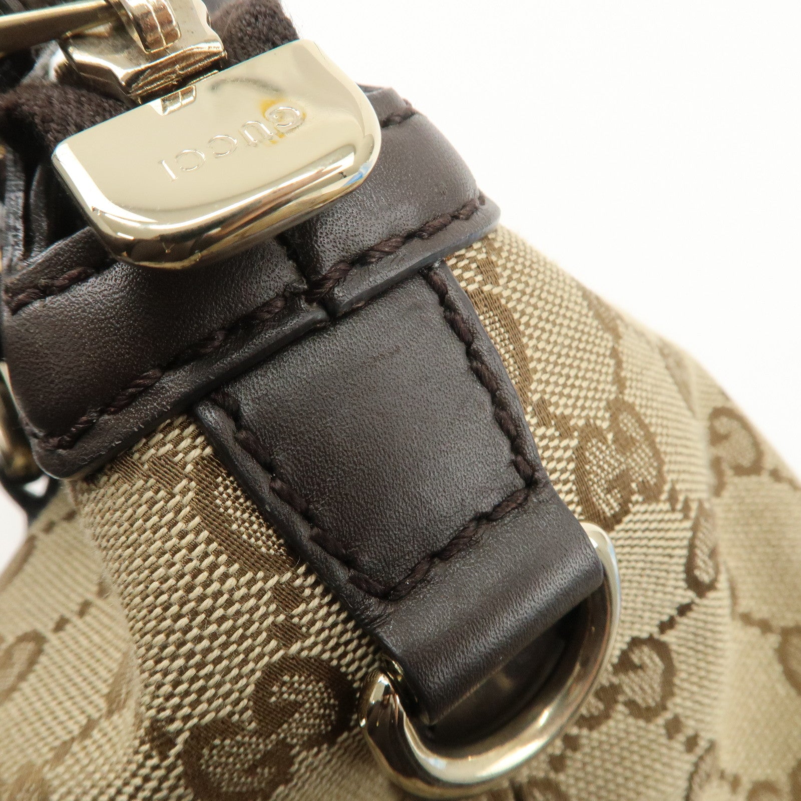 GUCCI Sukey GG Canvas Leather 2WAY Bag Beige Dark Brown 247902 Used