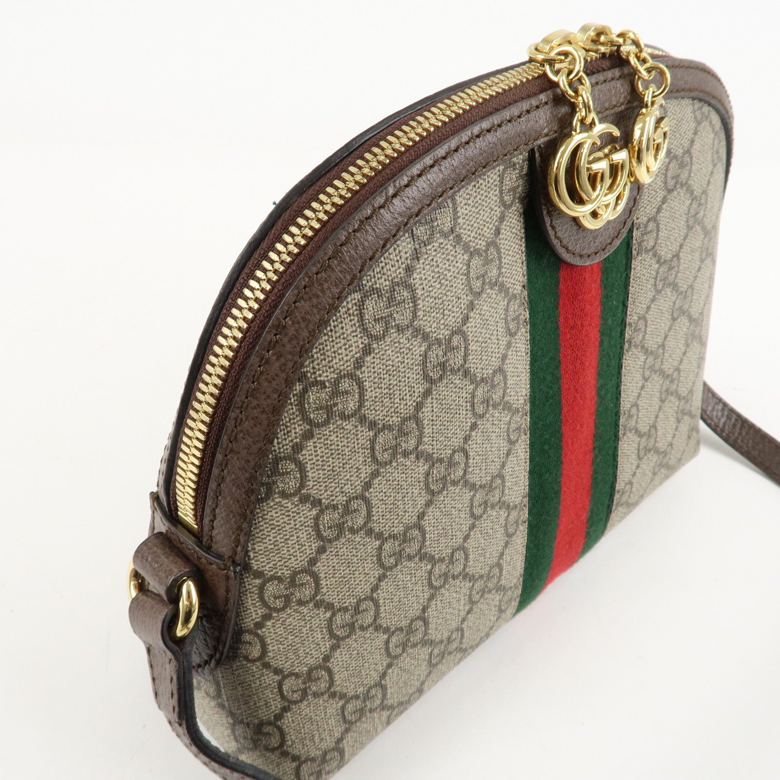 GUCCI Ophidia GG Supreme Sherry Leather Shoulder Bag 499621 Used