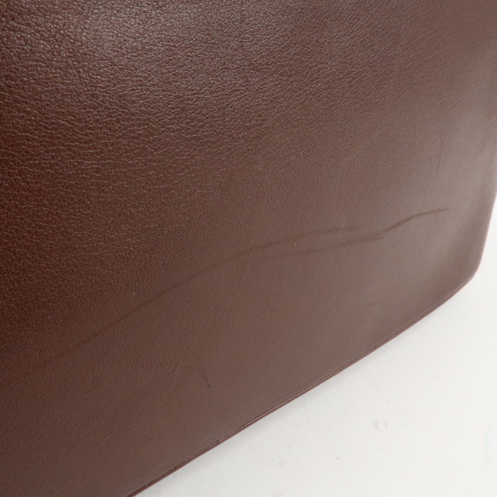 CELINE Macadam Denim Leather Boogie Bag Tote Bag Blue Brown Used