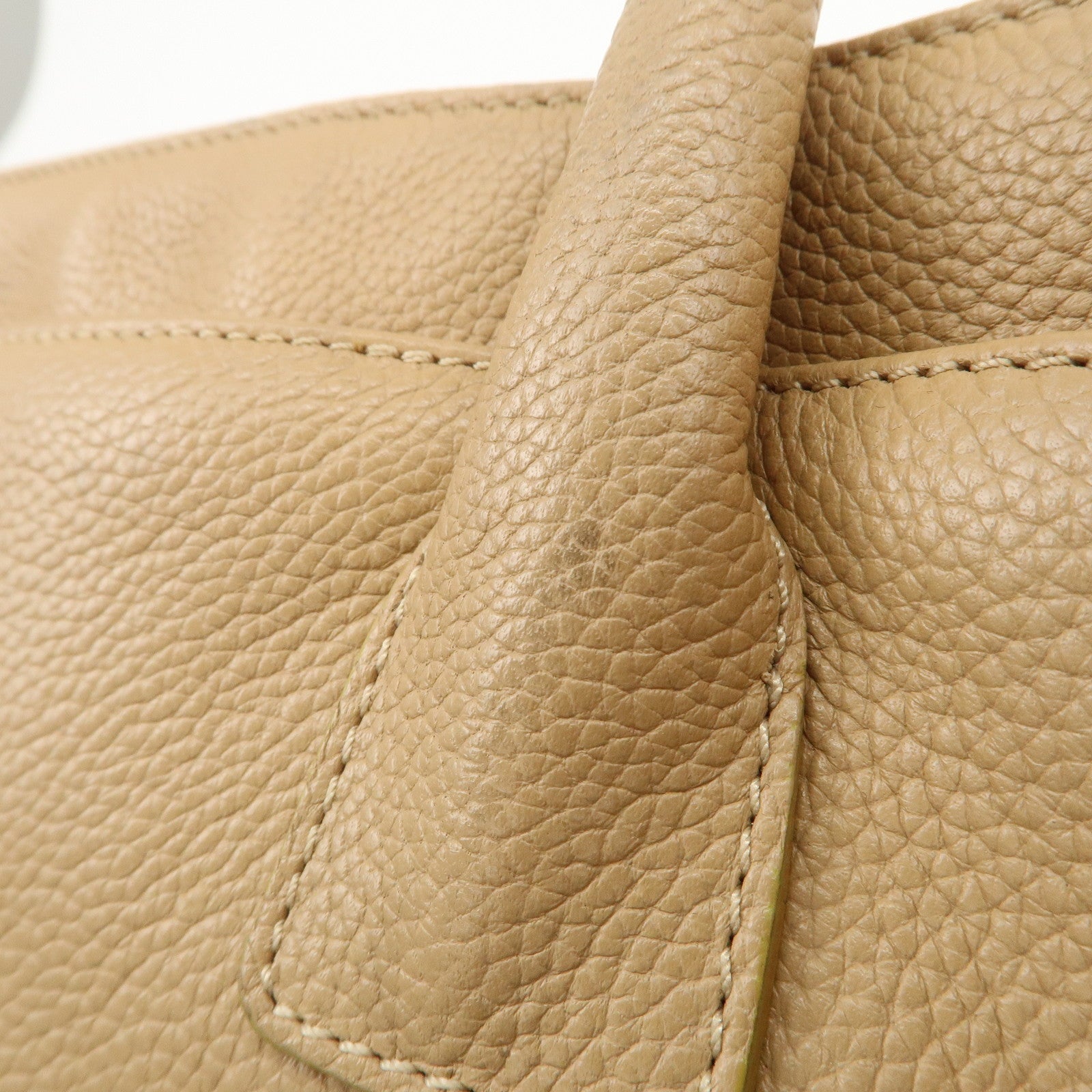 CHANEL COCO Mark Leather Executive Tote Bag Shoulder Bag Beige Used