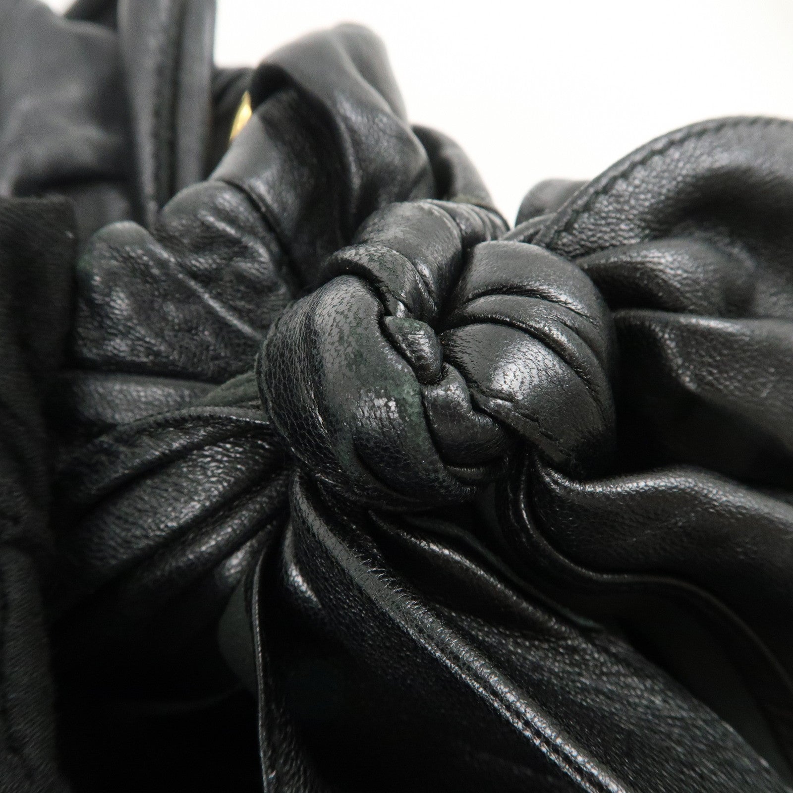 PRADA Leather Ribbon 2Way Bag Hand Bag Shoulder Bag BN1760 Used