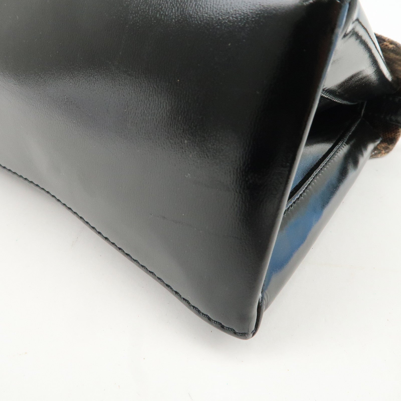 LOEWE Velazquez Patent Leather Coating Suede 2Way Bag Used