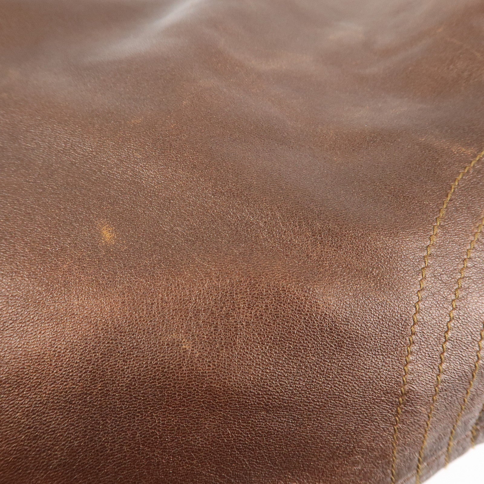 LOEWE Anagram Leather Nappa Aire Hand Bag Brown Used