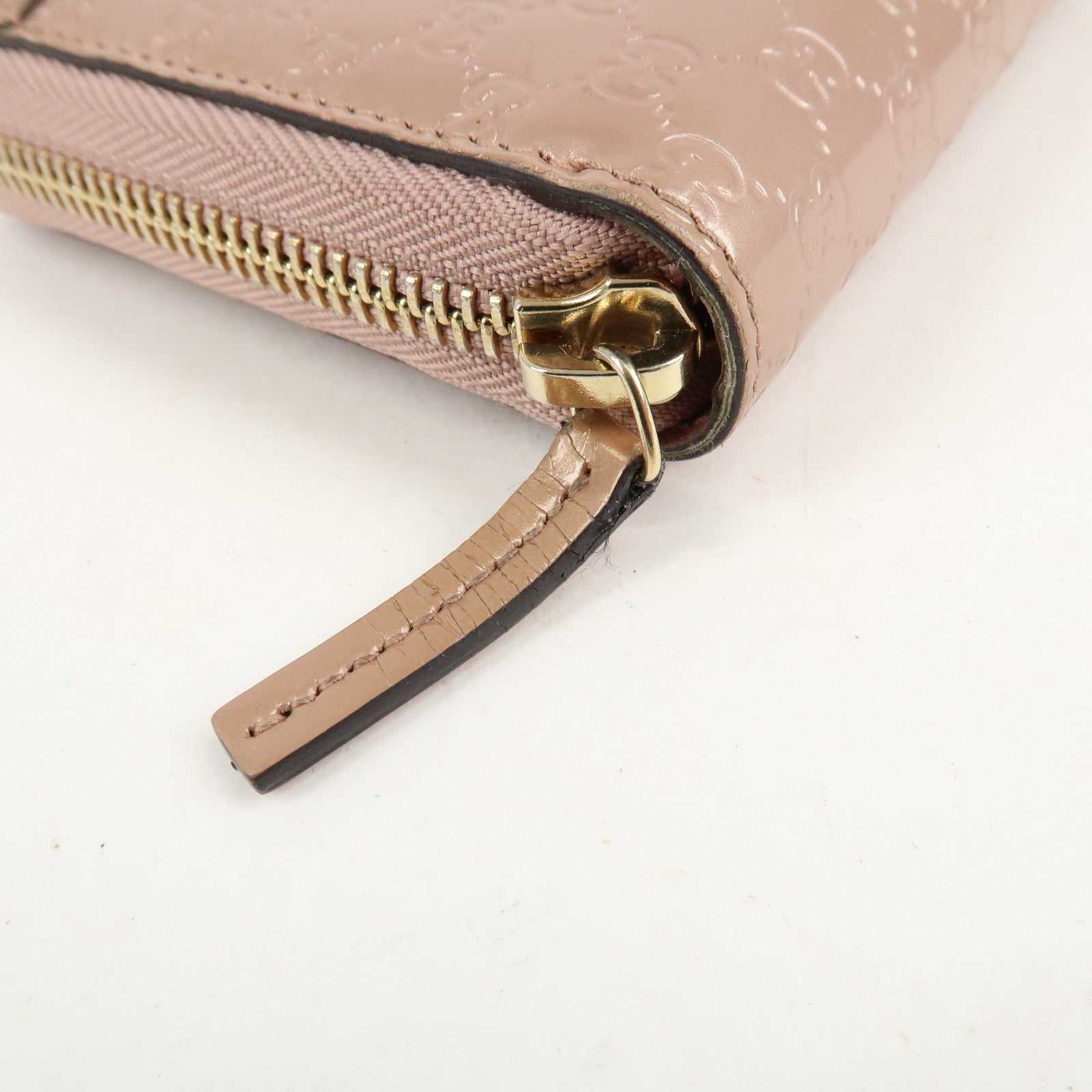 GUCCI Micro Guccissima Patent Leather Zippy Long Wallet 258406 Used