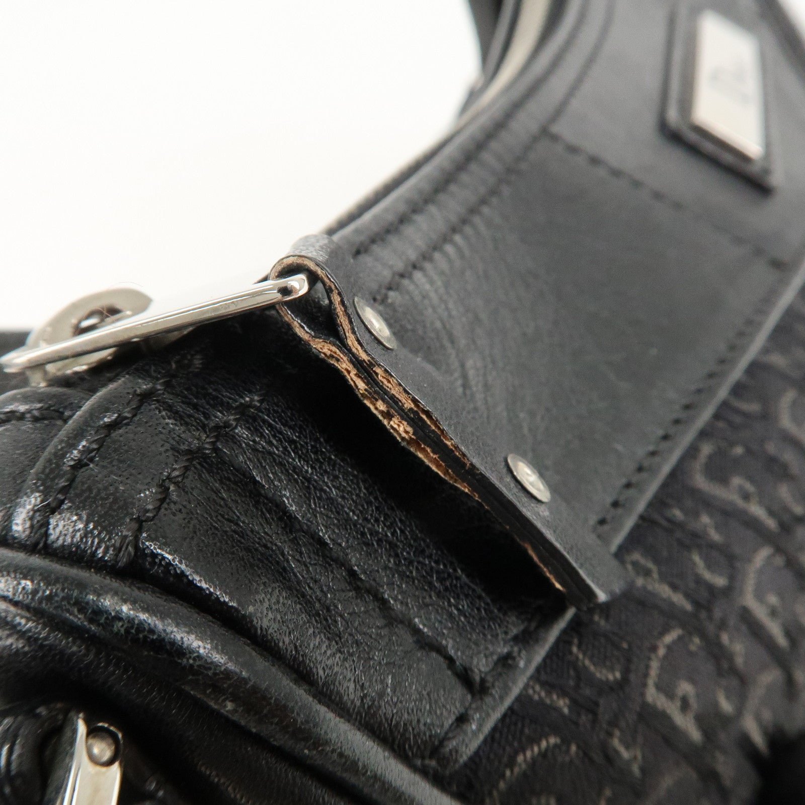 Christian Dior Trotter Street Chic Canvas Leather Shoulder Bag Used