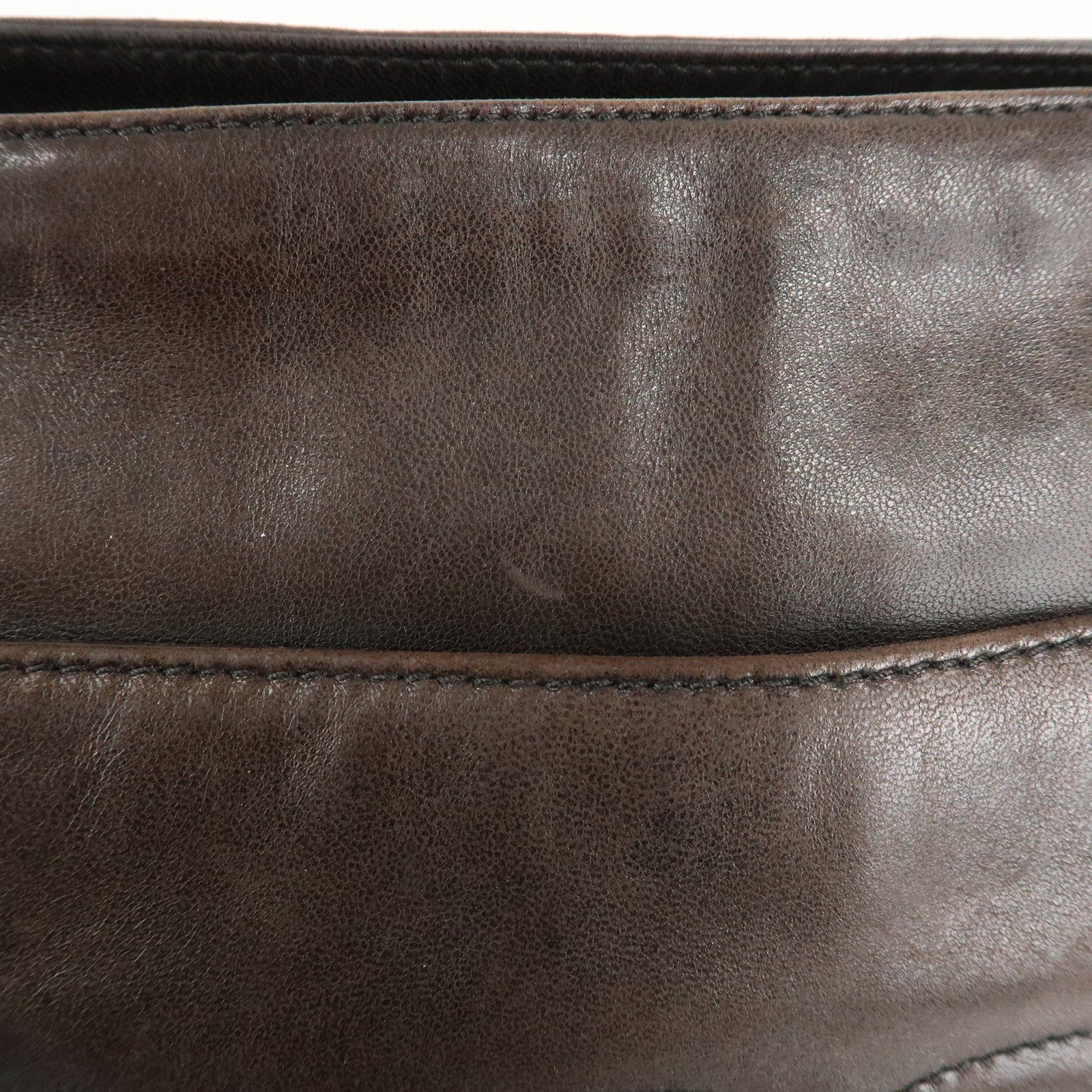 CHANEL COCO Mark Lamb Skin  Chain Shoulder Bag Brown Gold Used